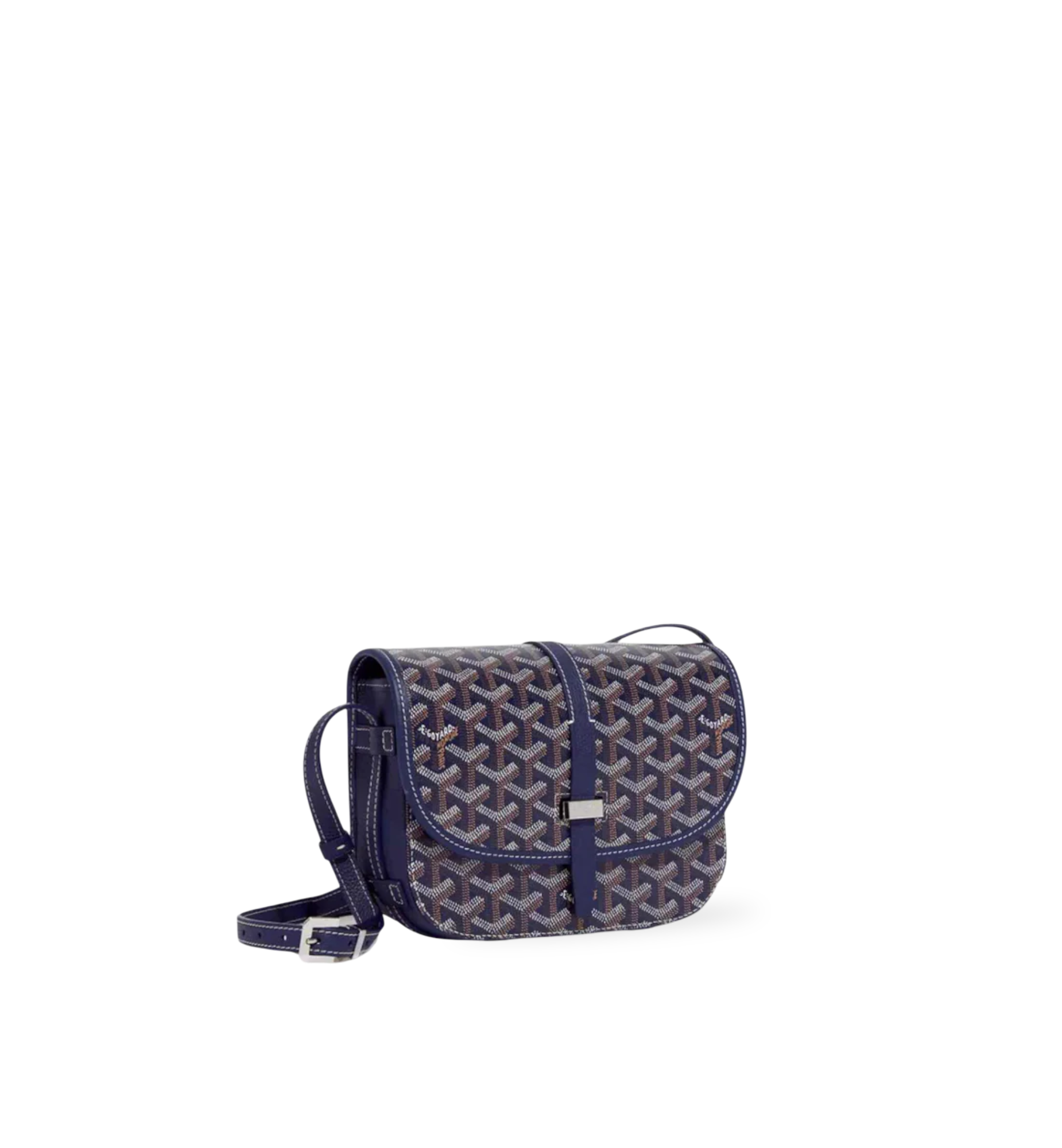 Goyard Belvedere PM Bag Navy Blue | Luxury Goyardine Crossbody