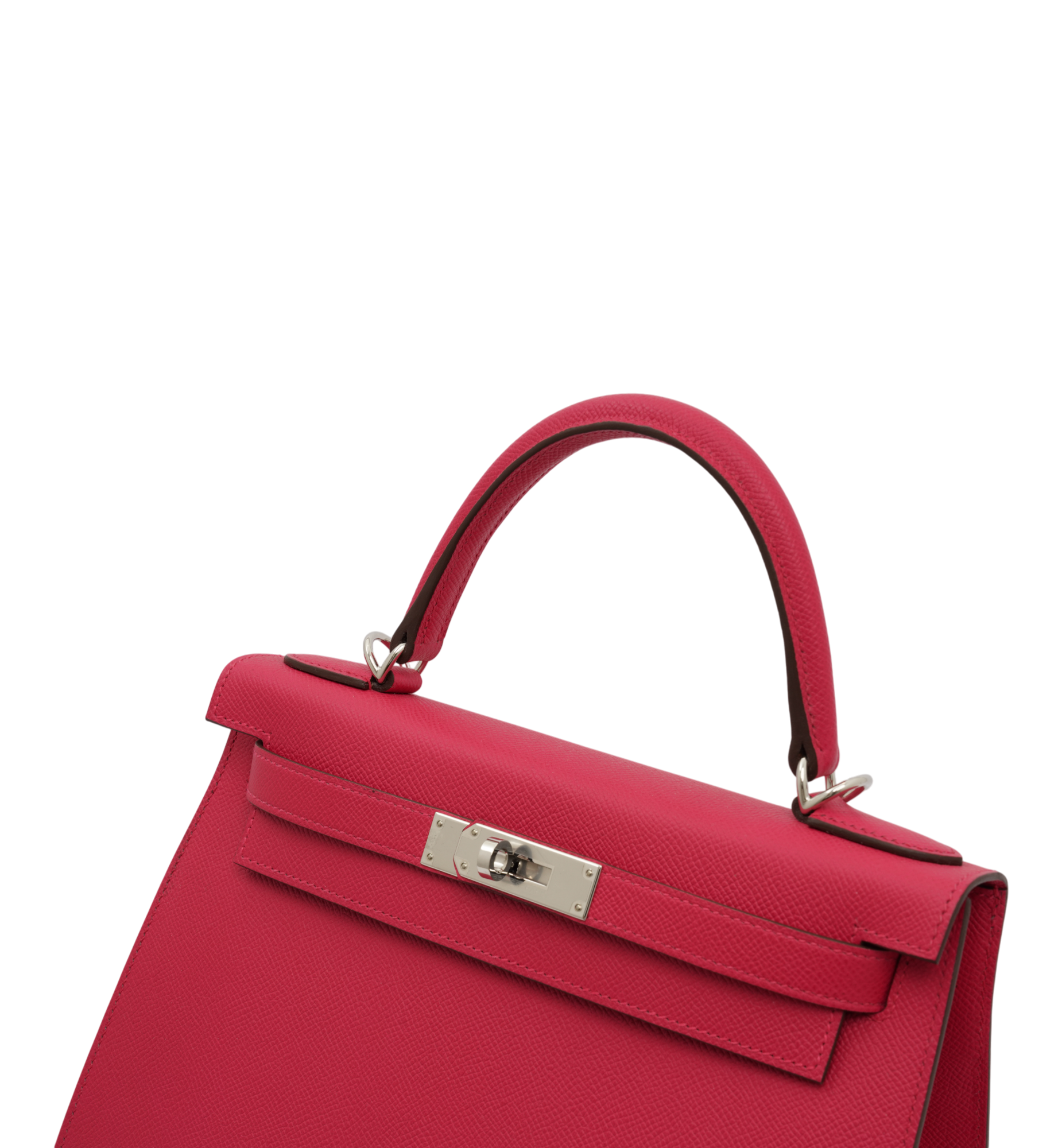 Hermès Kelly 28 Sellier Rose Extreme (I6) Epsom PHW