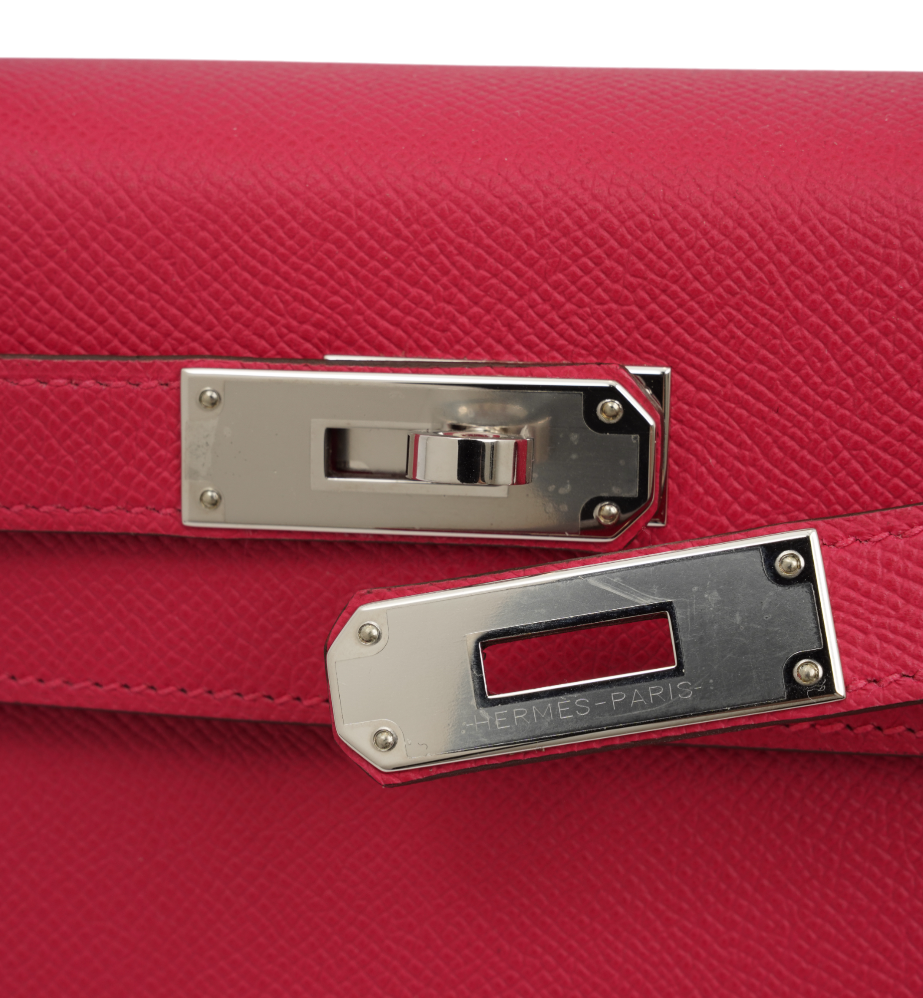 Hermès Kelly 28 Sellier Rose Extreme (I6) Epsom PHW