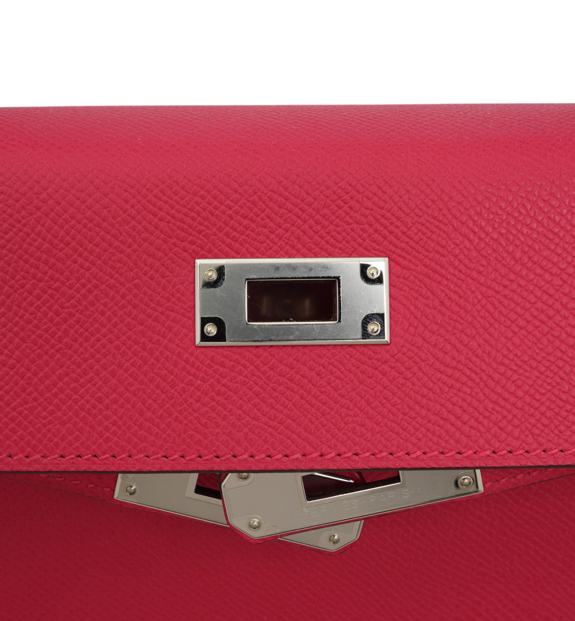 Hermès Kelly 28 Sellier Rose Extreme (I6) Epsom PHW