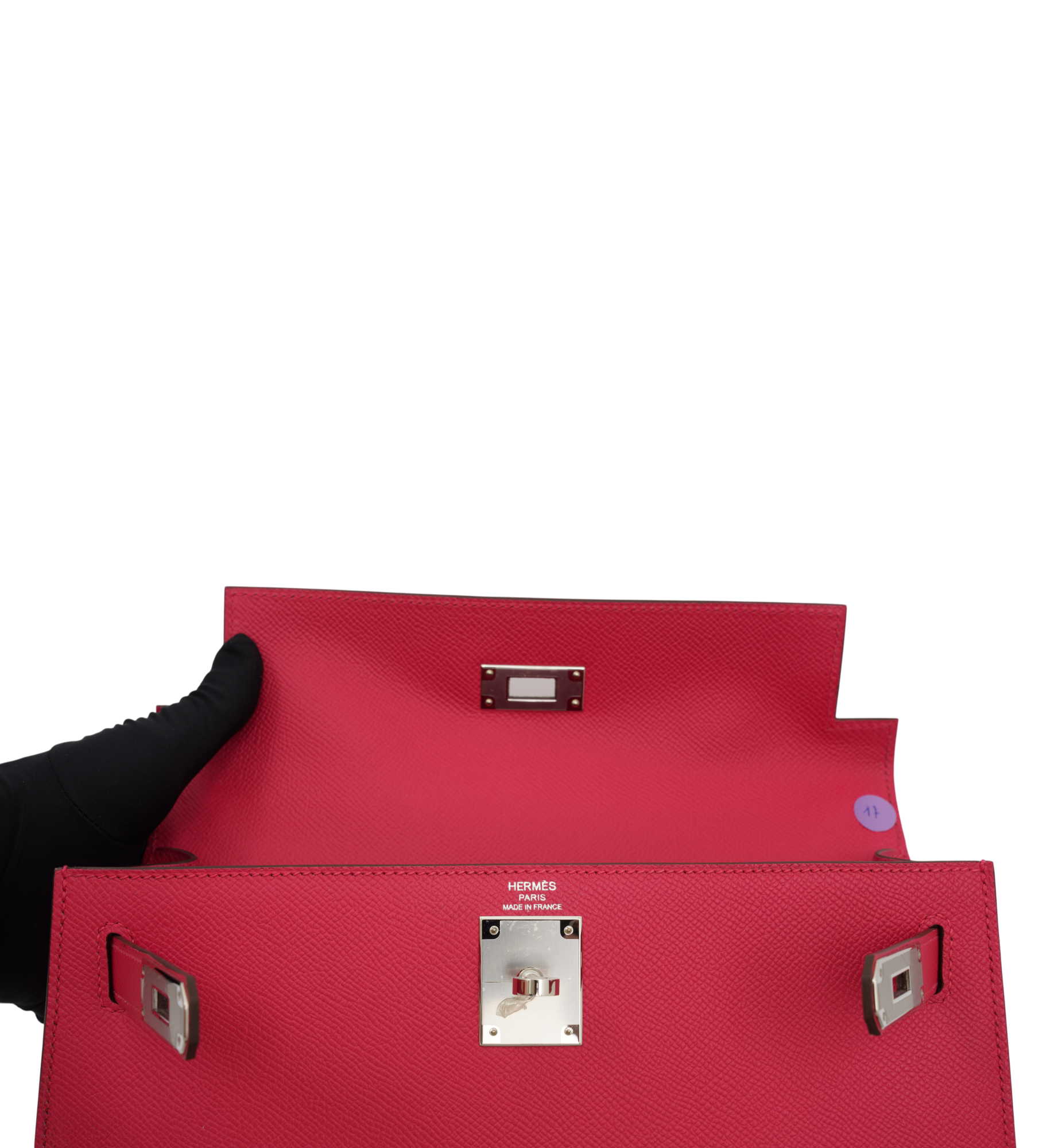 Hermès Kelly 28 Sellier Rose Extreme (I6) Epsom PHW