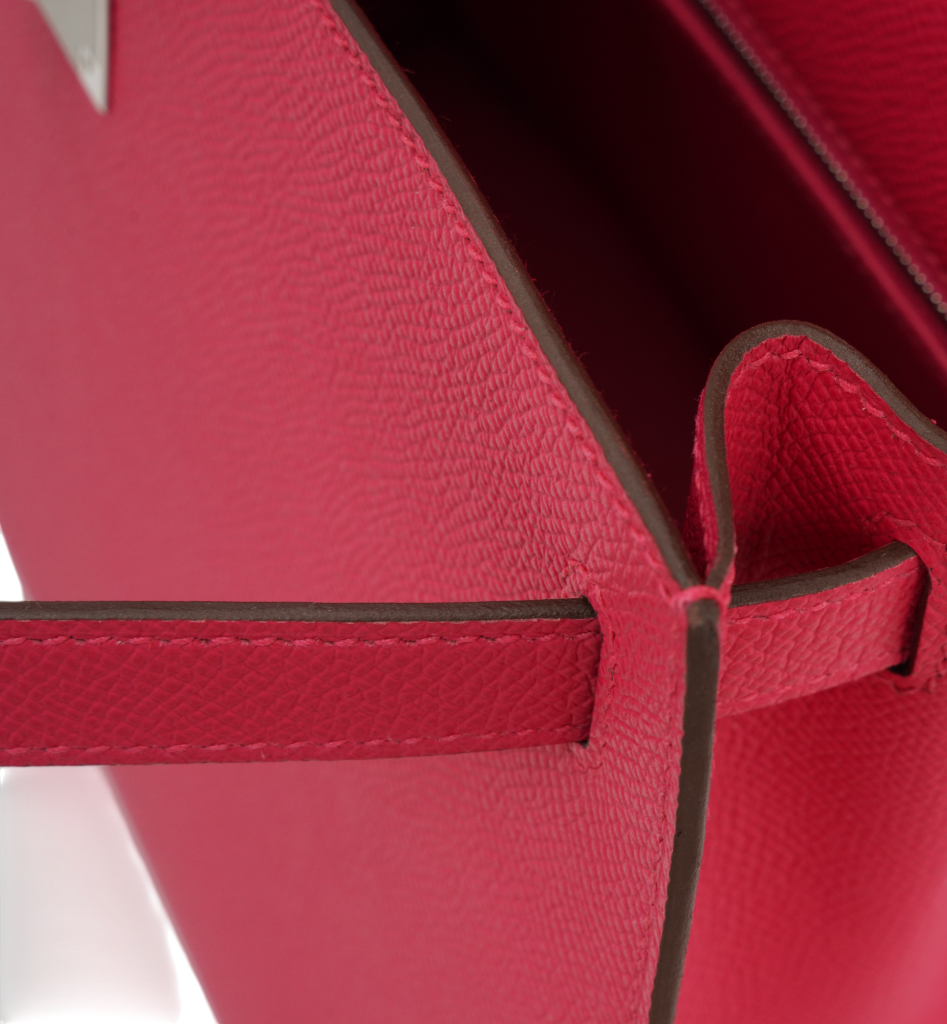 Hermès Kelly 28 Sellier Rose Extreme (I6) Epsom PHW