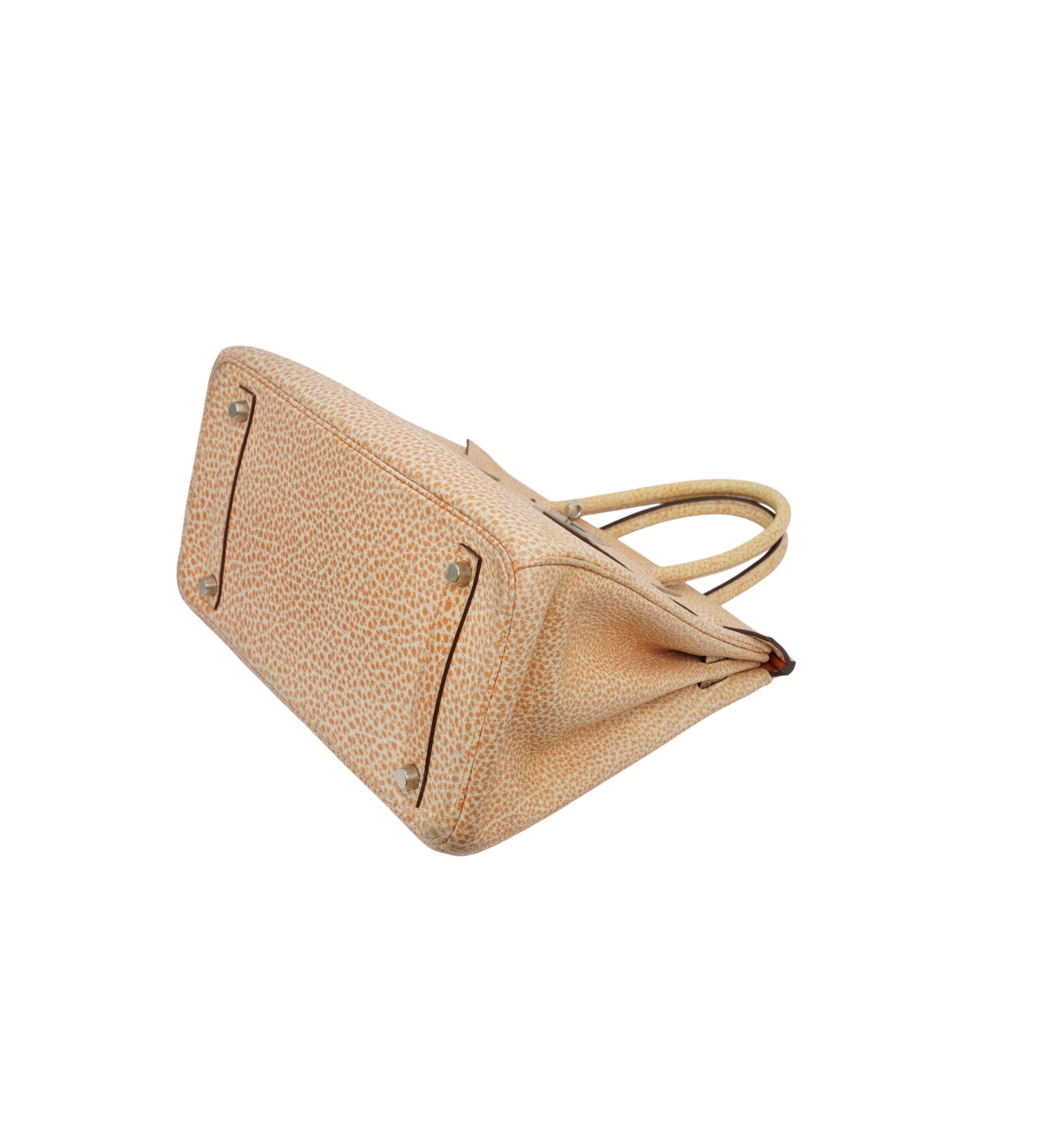 Hermès Birkin 30 Orange Dalmatian Buffalo Palladium Hardware