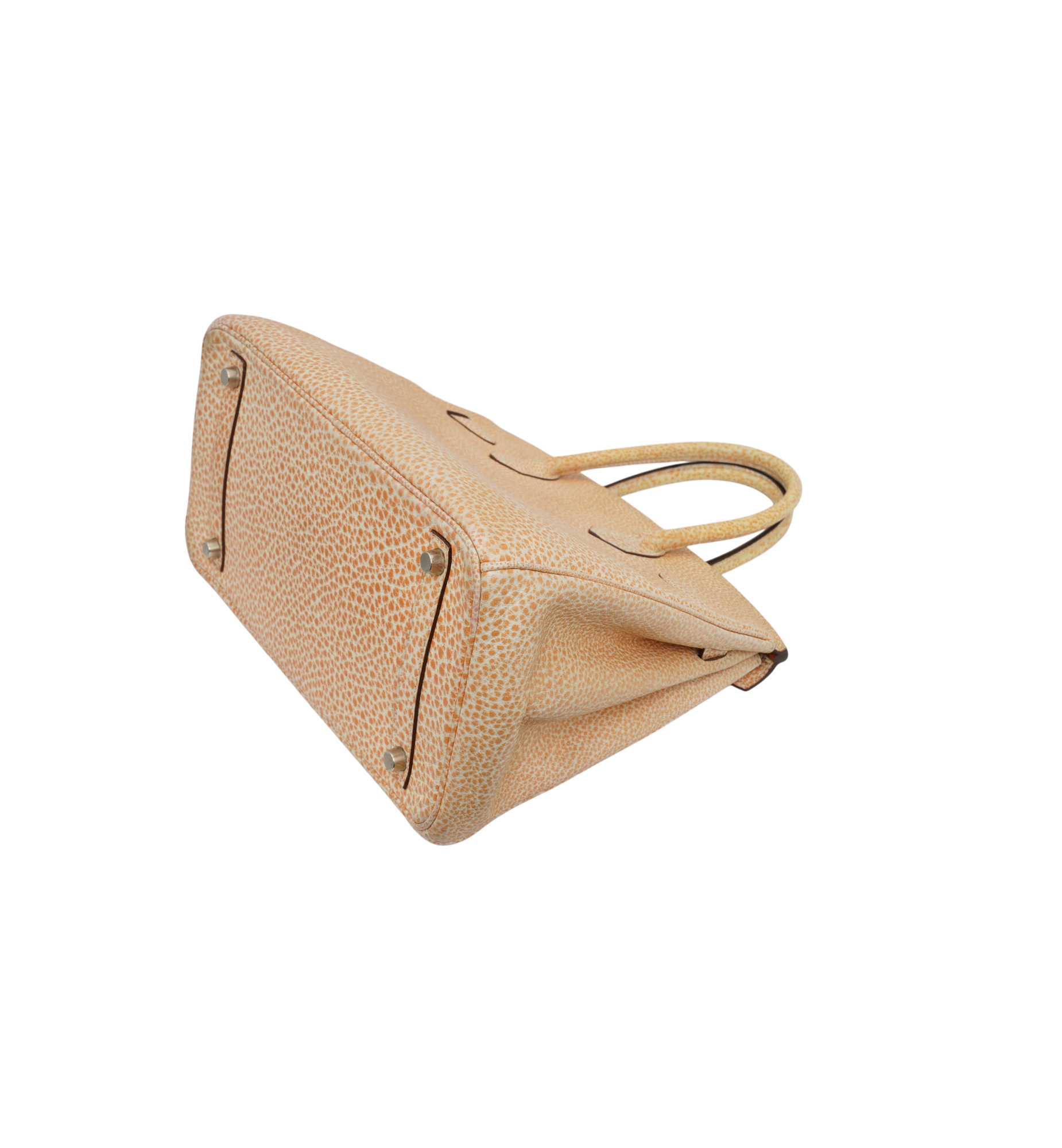 Hermès Birkin 30 Orange Dalmatian Buffalo Palladium Hardware