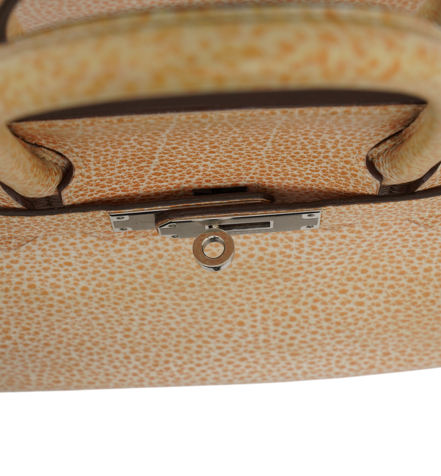 Hermès Birkin 30 Orange Dalmatian Buffalo Palladium Hardware