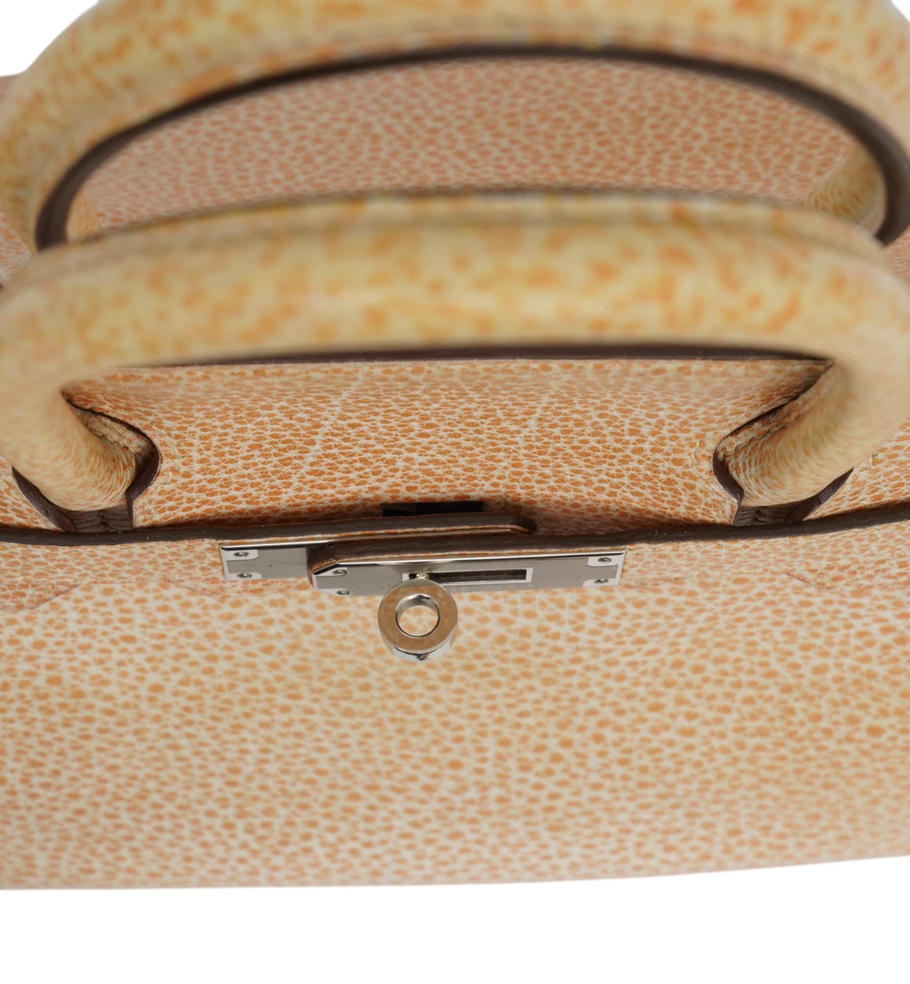 Hermès Birkin 30 Orange Dalmatian Buffalo Palladium Hardware