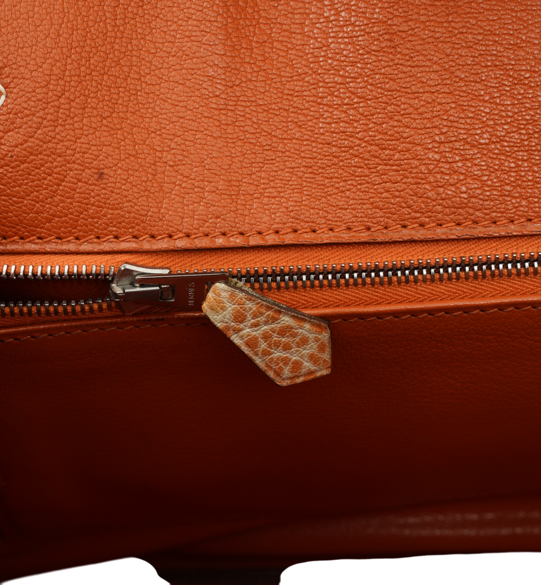 Hermès Birkin 30 Orange Dalmatian Buffalo Palladium Hardware