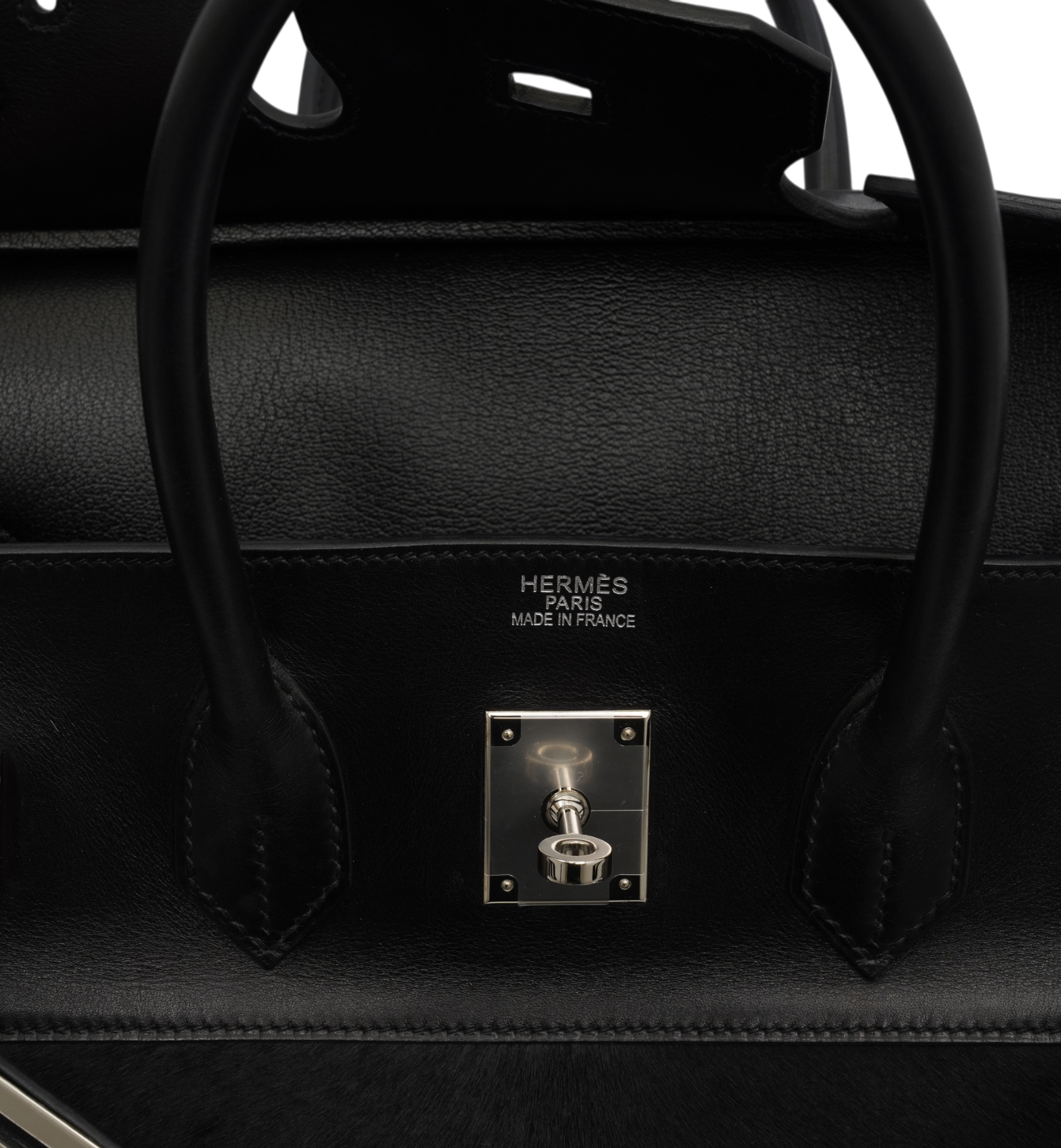 HERMÈS Special Edition Birkin Troika 35 Handbag in Black Evercalf Leather and Veau Troika leather with PHW