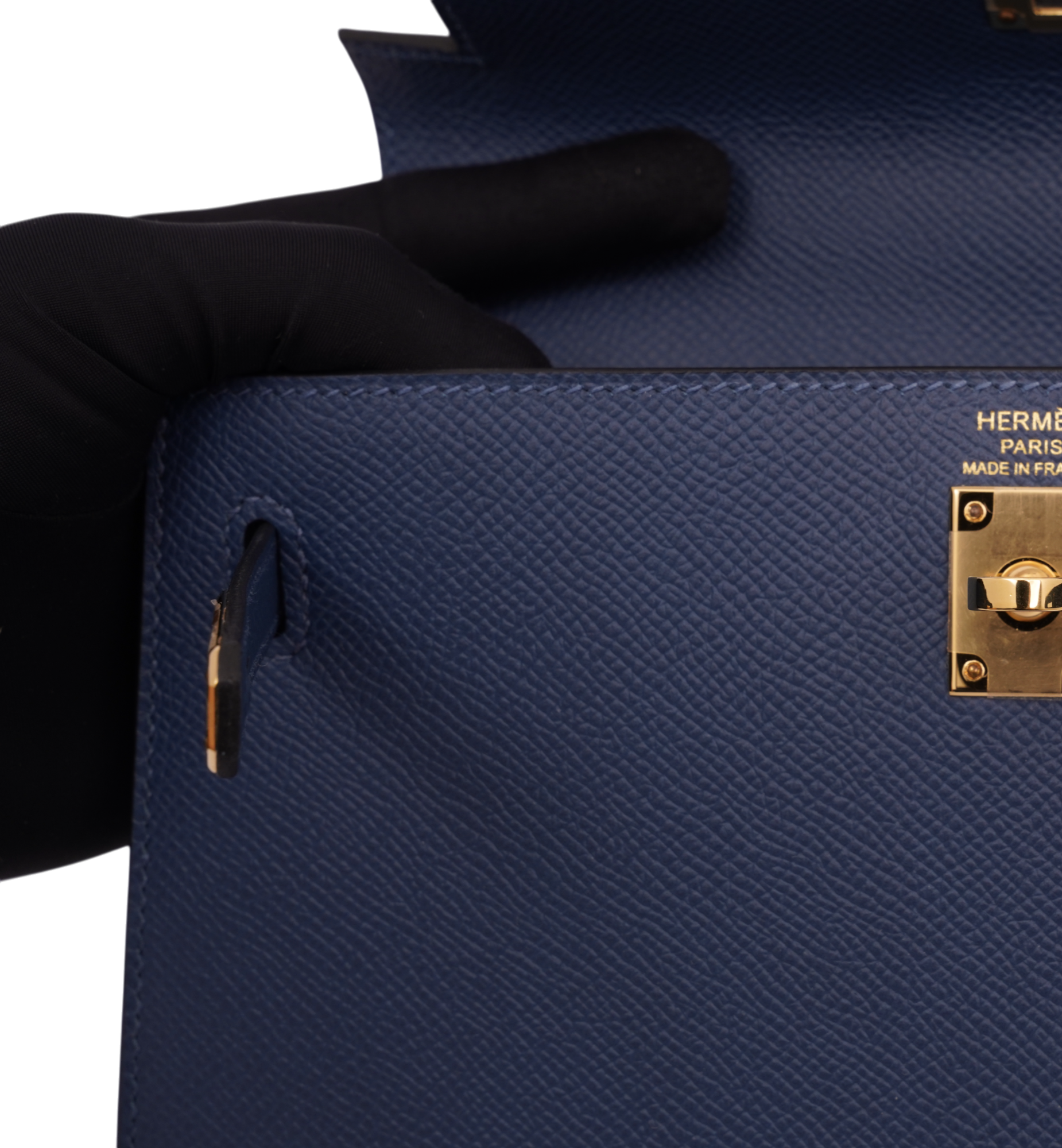 Hermès Kelly 25 Sellier Epsom Deep Blue (S4) GHW