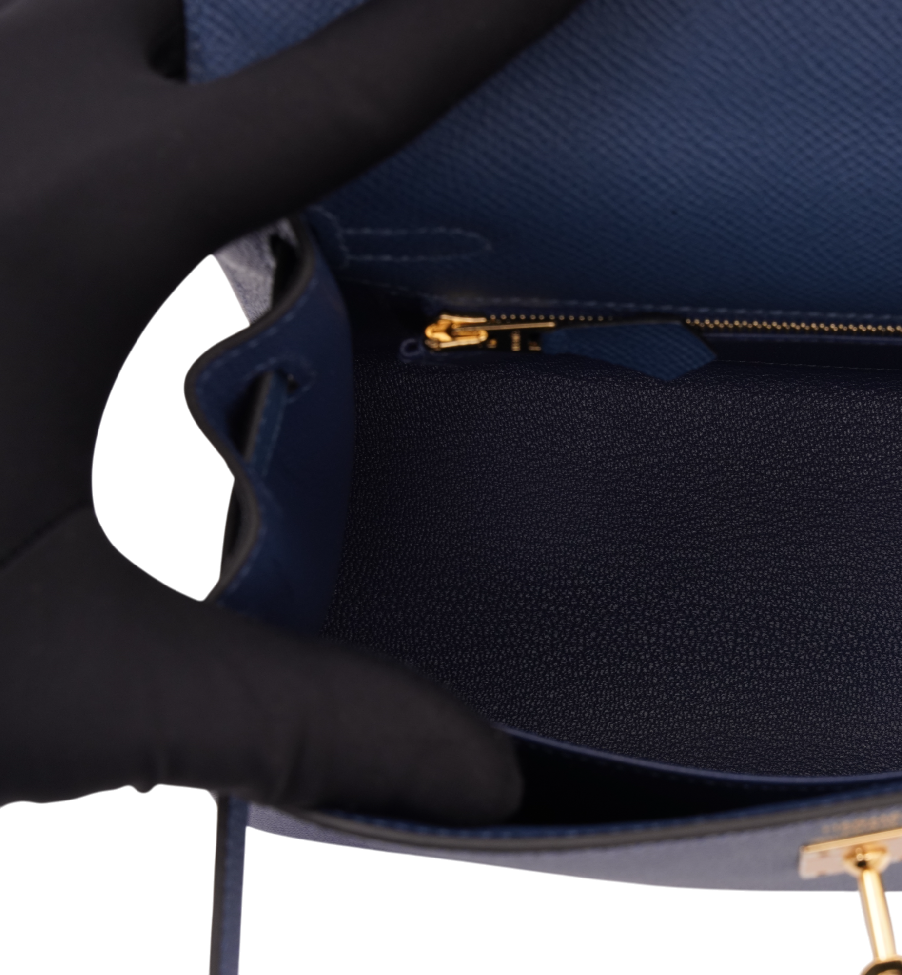 Hermès Kelly 25 Sellier Epsom Deep Blue (S4) GHW
