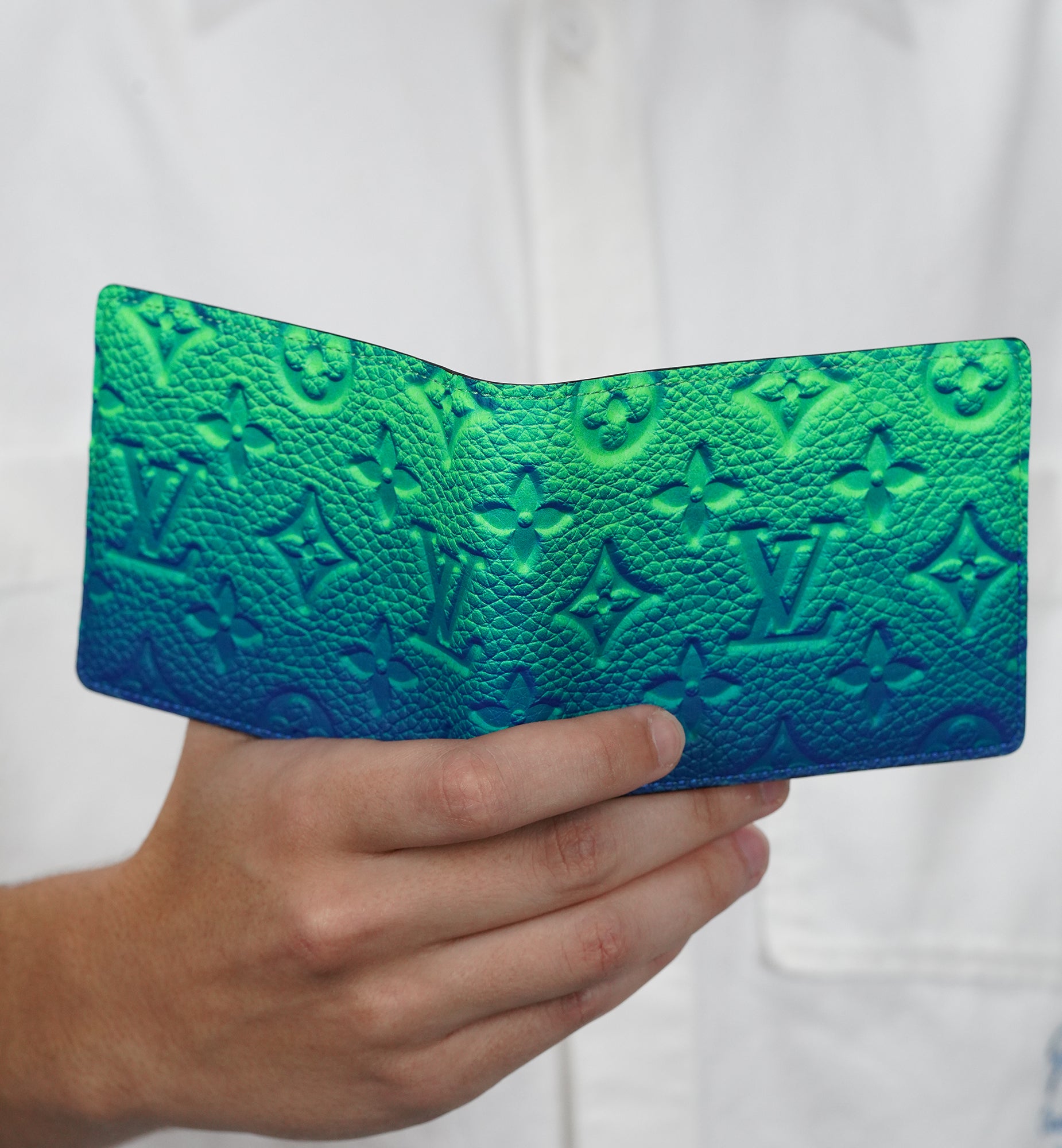 Louis Vuitton Slender Wallet Illusion Green Blue