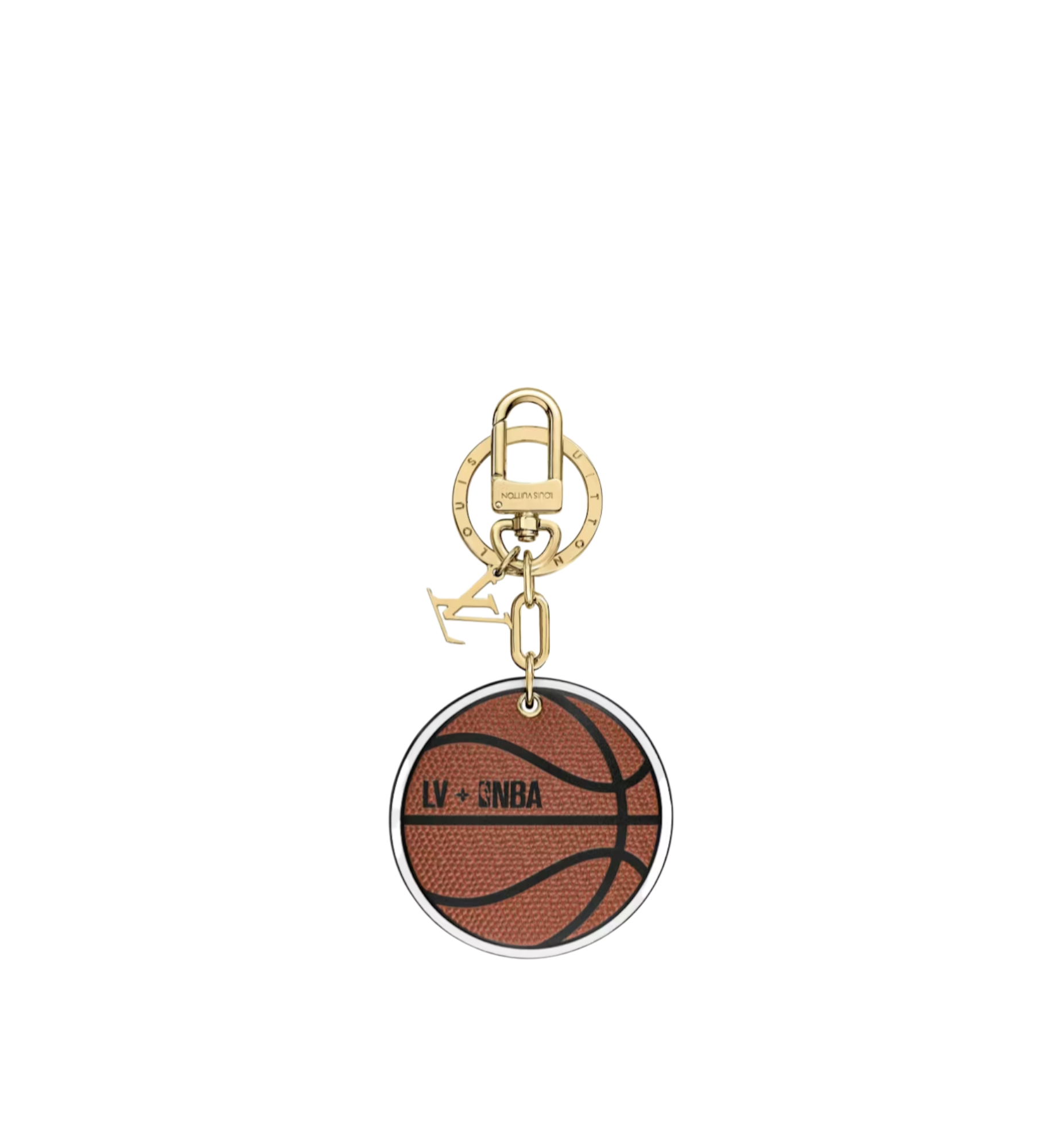 LOUIS VUITTON x NBA BASKETBALL BAG CHARM AND KEY HOLDER BALL GRAIN LEATHER AND MONOGRAM CANVAS