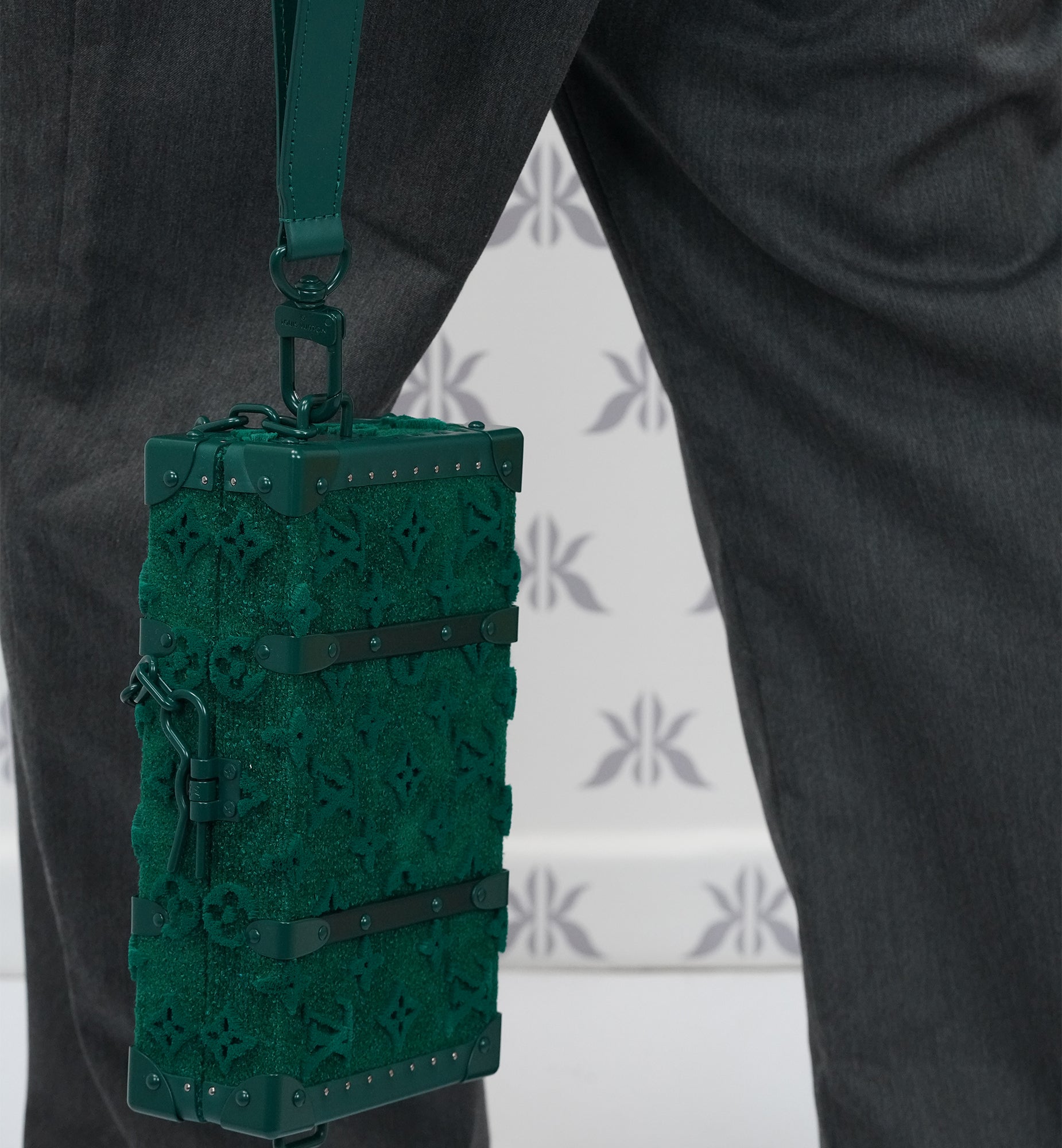 Louis Vuitton Monogram Tuffetage Trunk Green Limited Edition by Virgil Abloh