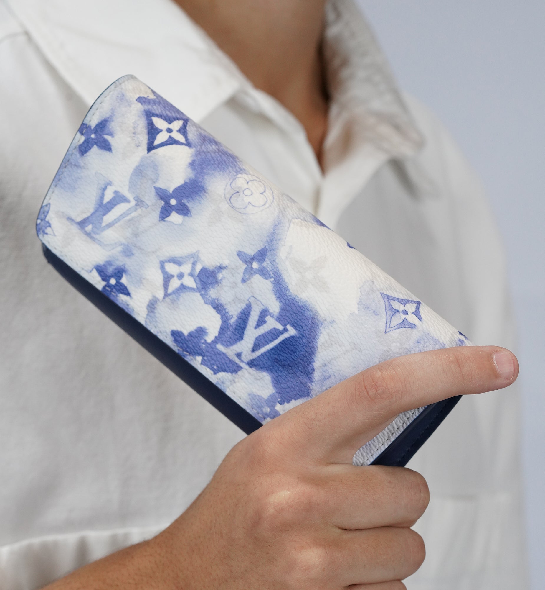Louis Vuitton Woody Glasses Case Watercolor Monogram Blue