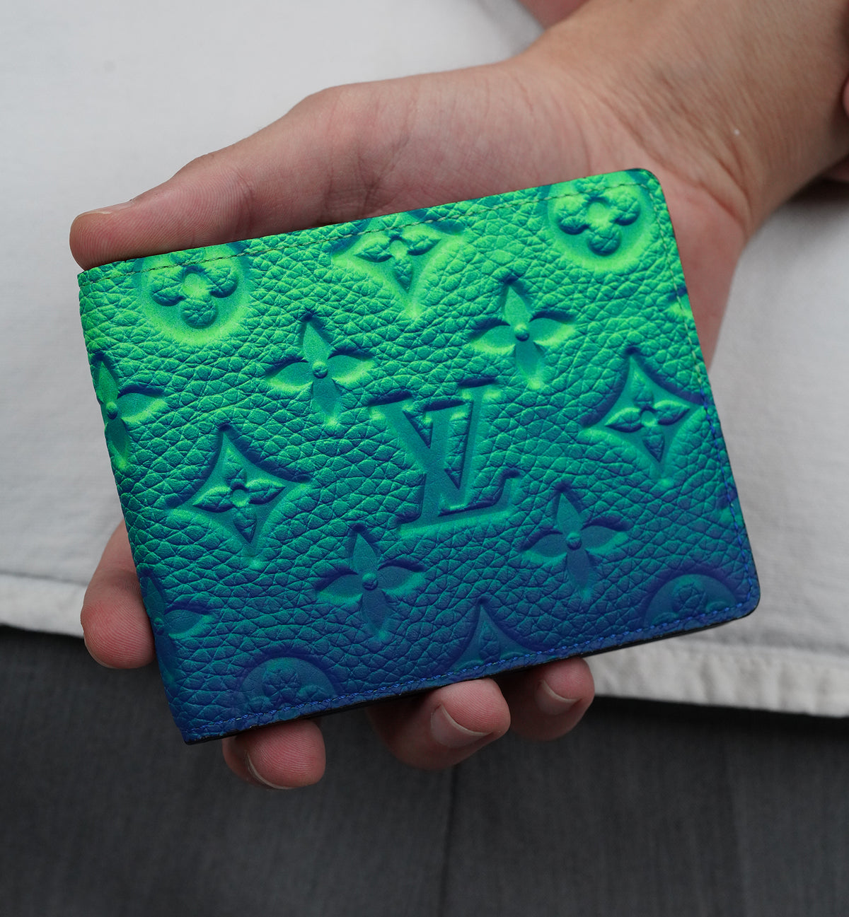 Louis Vuitton Slender Wallet Illusion Green Blue