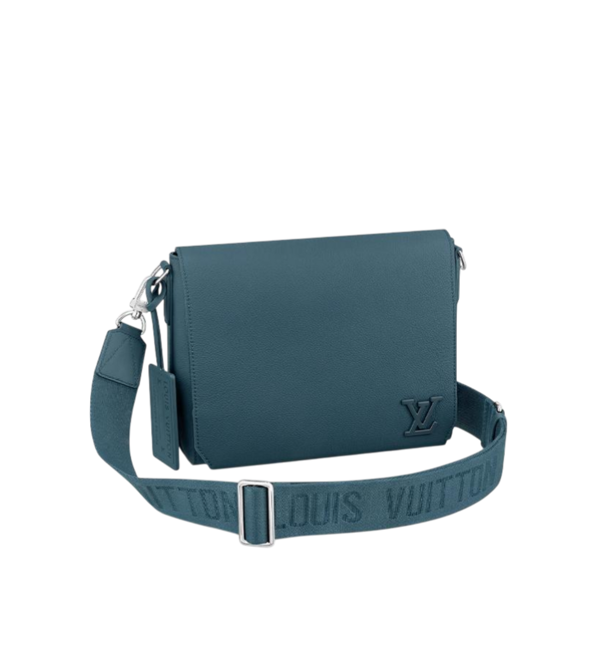 Louis Vuitton Take Off Navy Aerogram Leather Shoulder Bag | Luxury