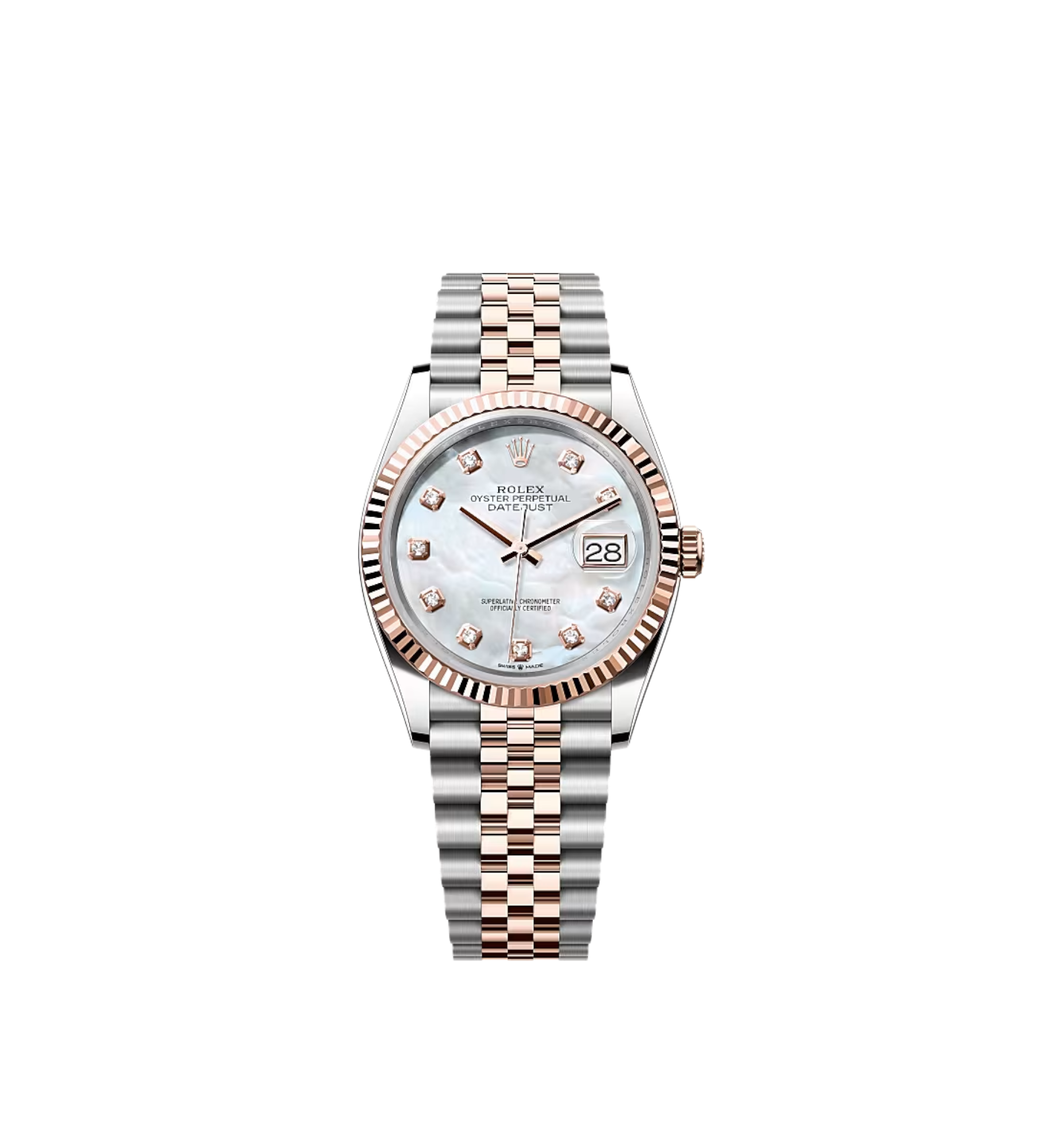 Rolex Datejust 36 Ref. 126231 - White mother-of-pearl, diamond-set