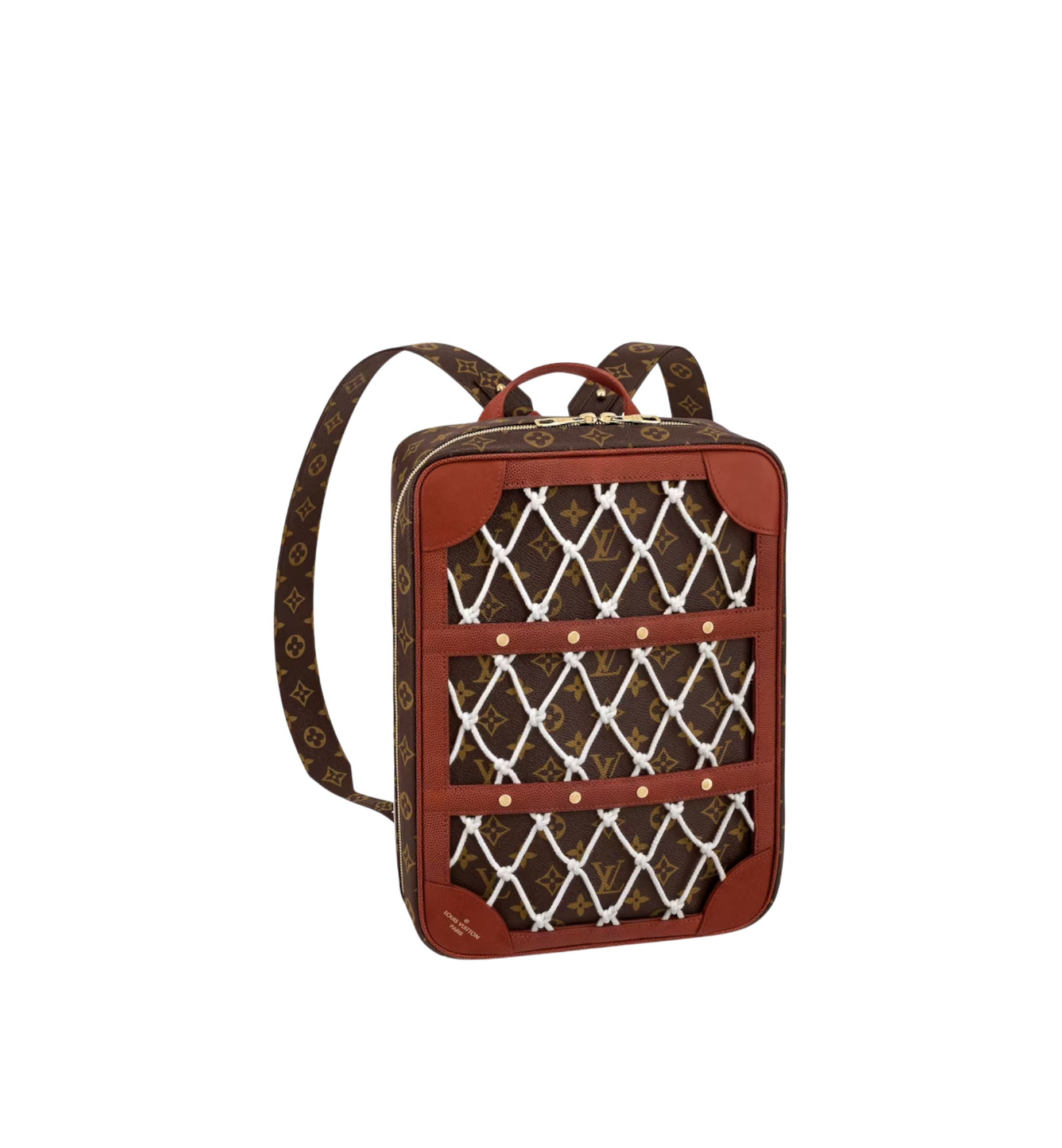 canvas louis vuitton backpack monogram adjustable flat leather back straps Louis Vuitton Monogram Canvas Palm