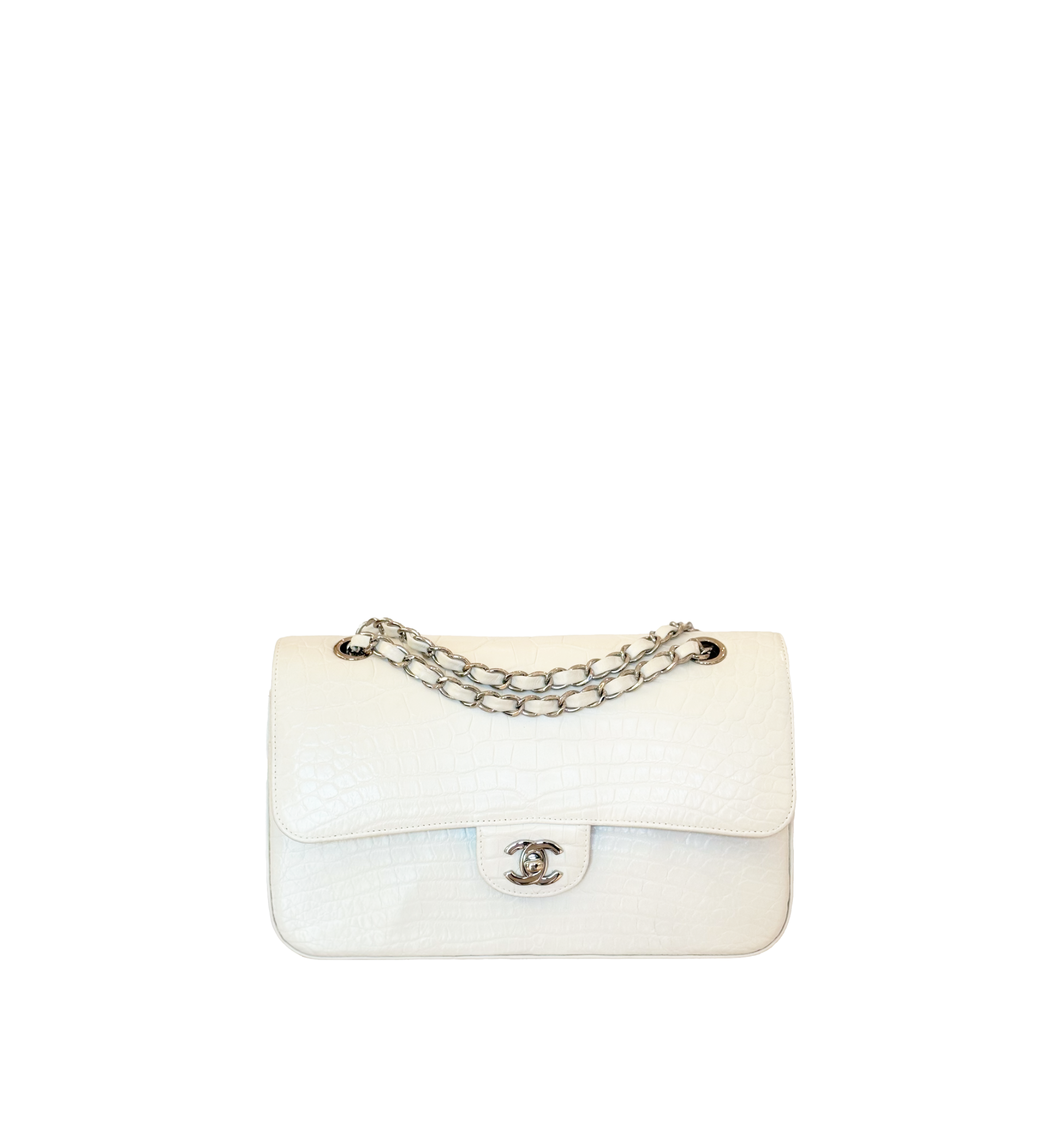 Chanel Timeless Classique crocodile crossbody bag White