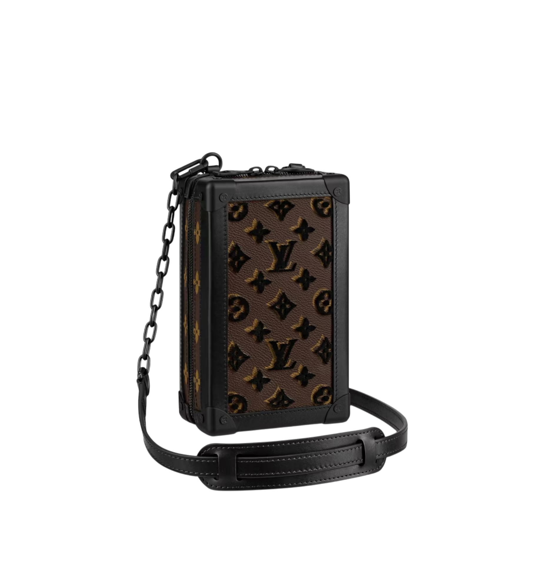 LOUIS VUITTON MONOGRAM TUFFETAGE SOFT TRUNK CLUTCH BLACK