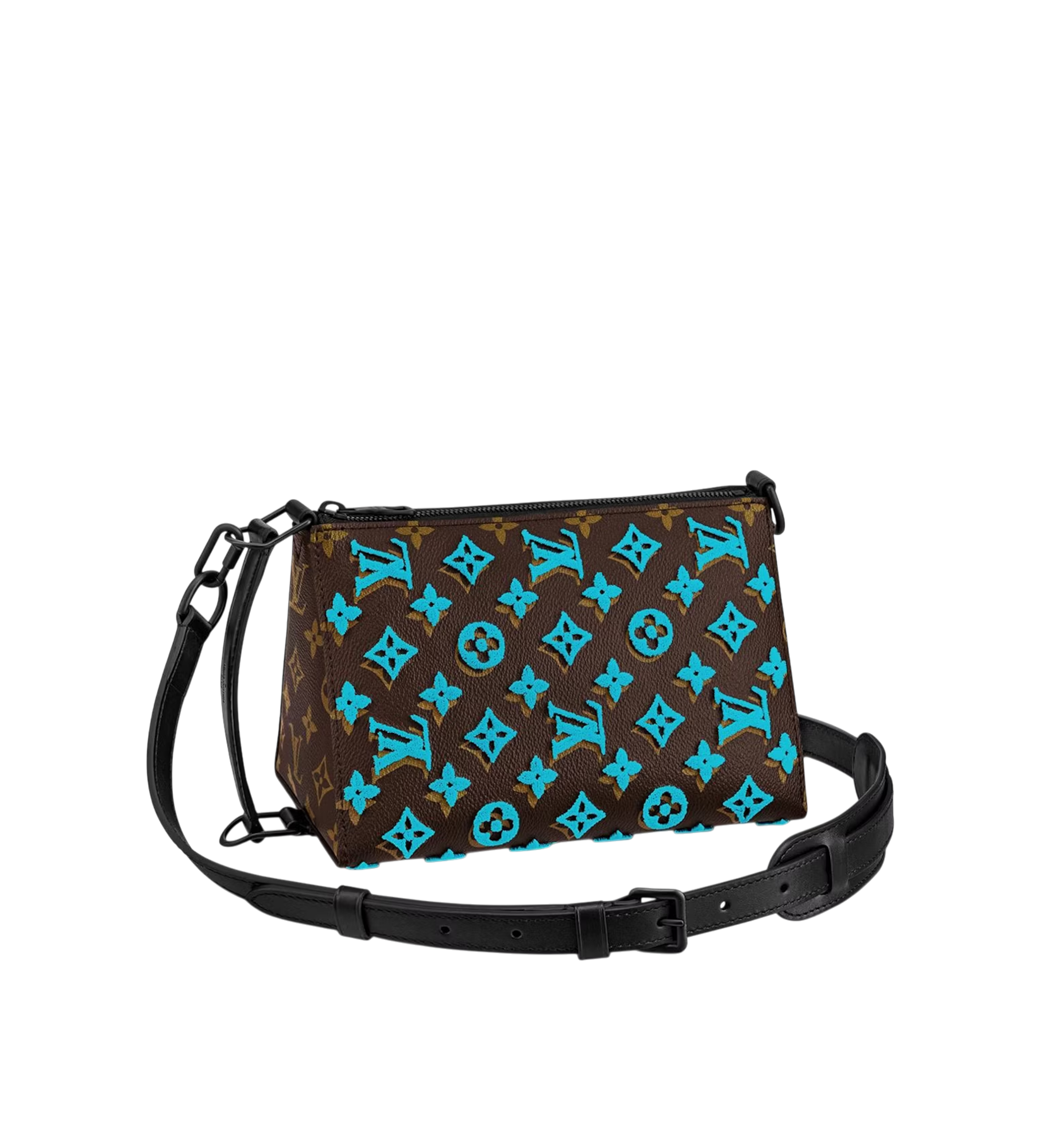 LOUIS VUITTON MONOGRAM TUFFETAGE TRIANGLE MESSENGER BLUE