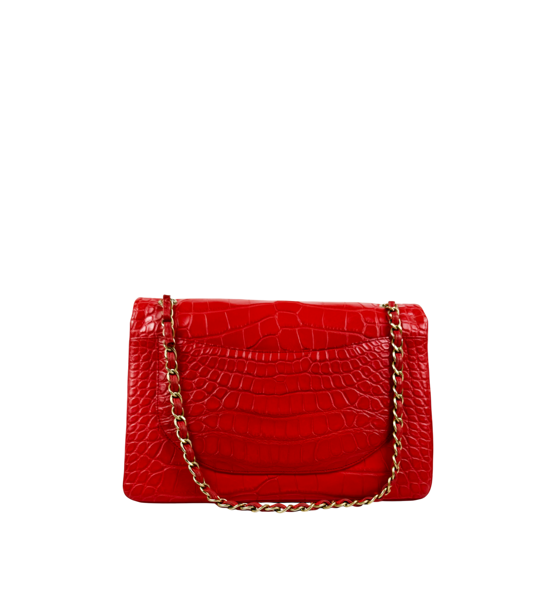 Chanel Alligator Jumbo Double Flap Red