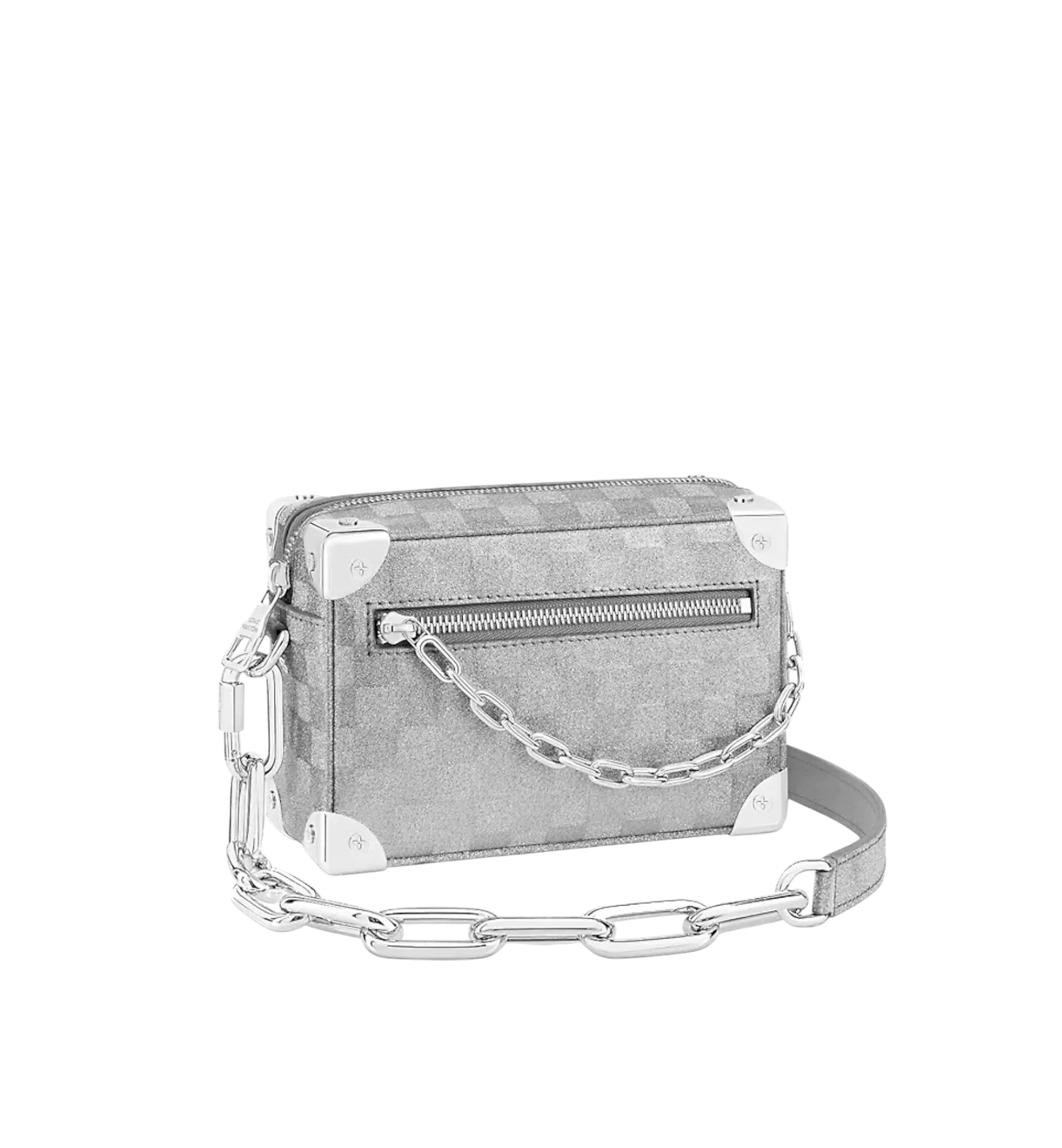 LOUIS VUITTON MINI SOFT TRUNK GLITTER SILVER