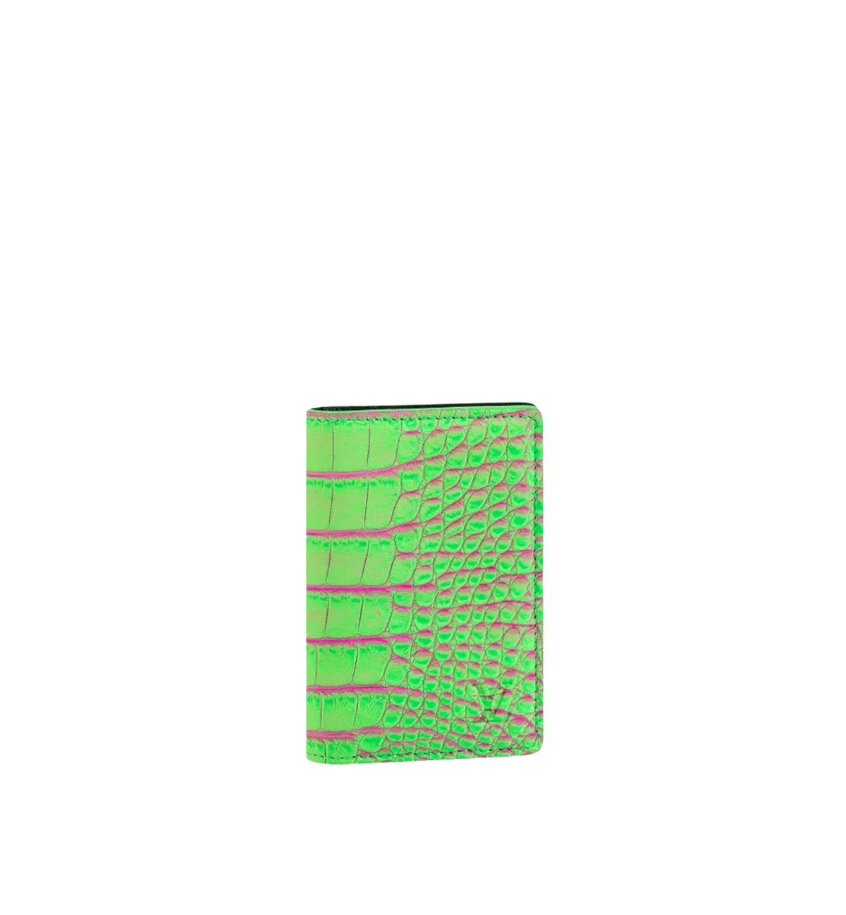 Louis Vuitton グリーンレザー ケース Louis Vuitton Pocket Organizer Croco Fluo Green/Fuchsia | Exotic