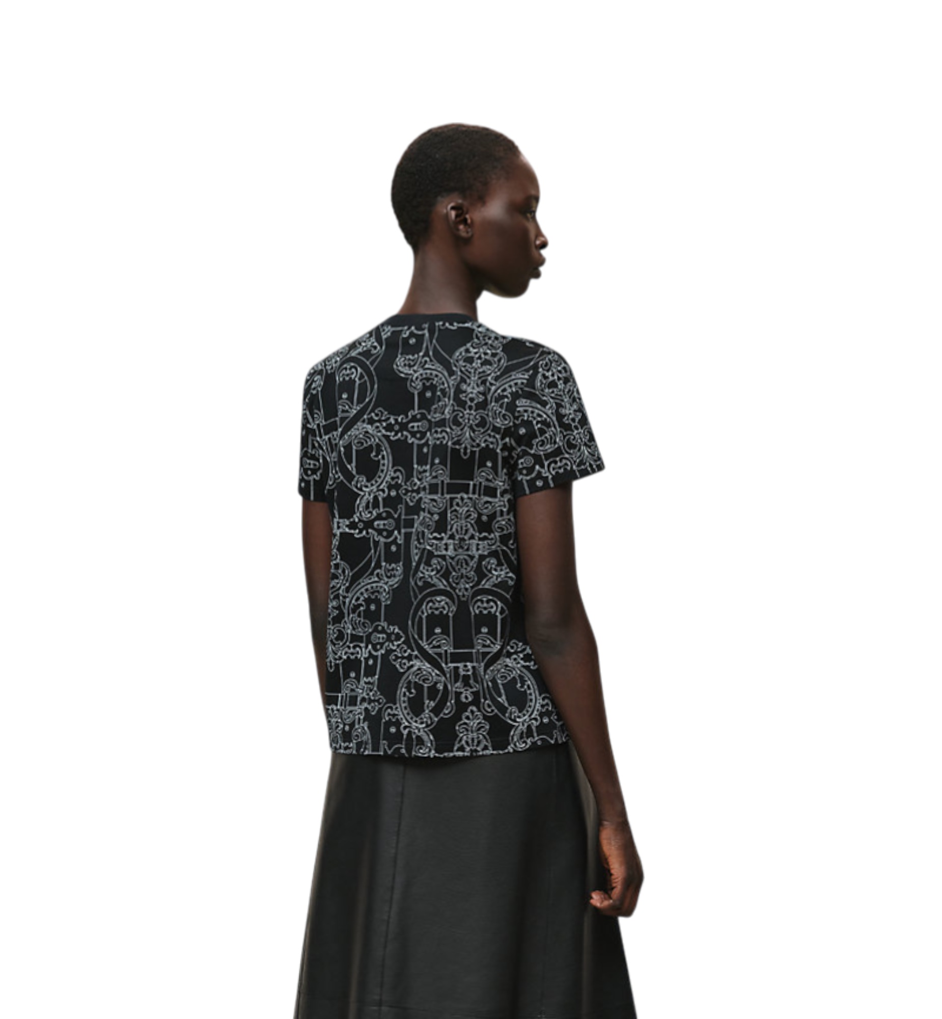 Hermès Droit Imprimé Ferronnerie Remix T-Shirt 02 Noir