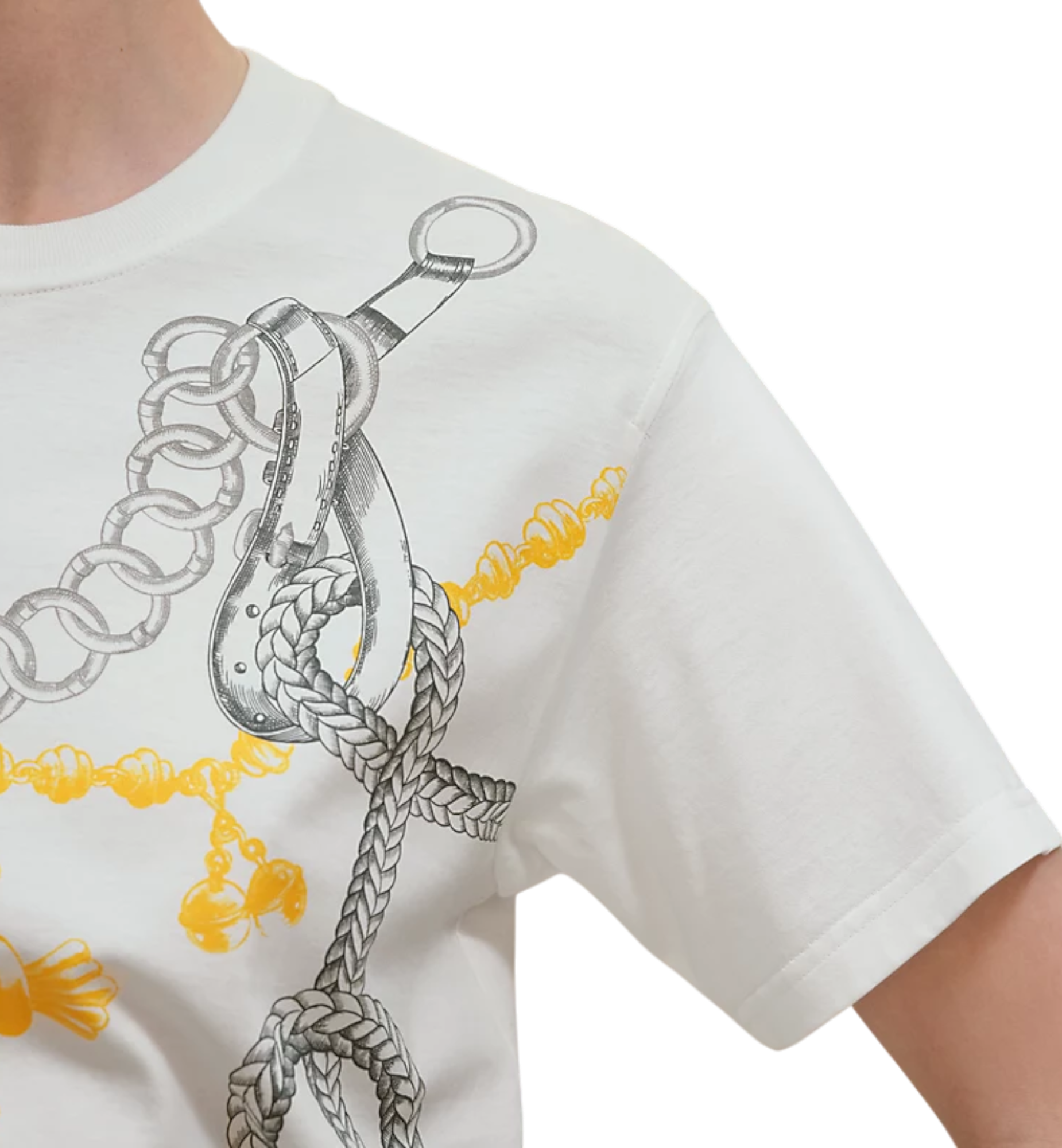 Hermès Maxi Imprime Palefroi Remix Printed T-shirt 90 Blanc