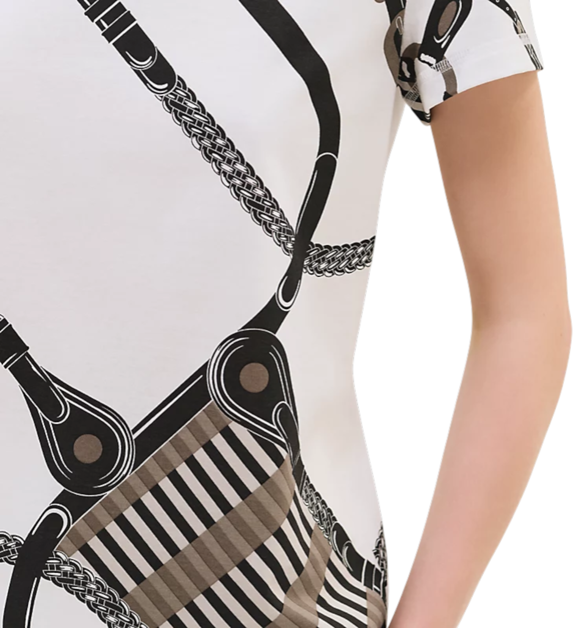 Hermès Droit Imprime Coaching Remix" Straight T-Shirt Blanc Cassé