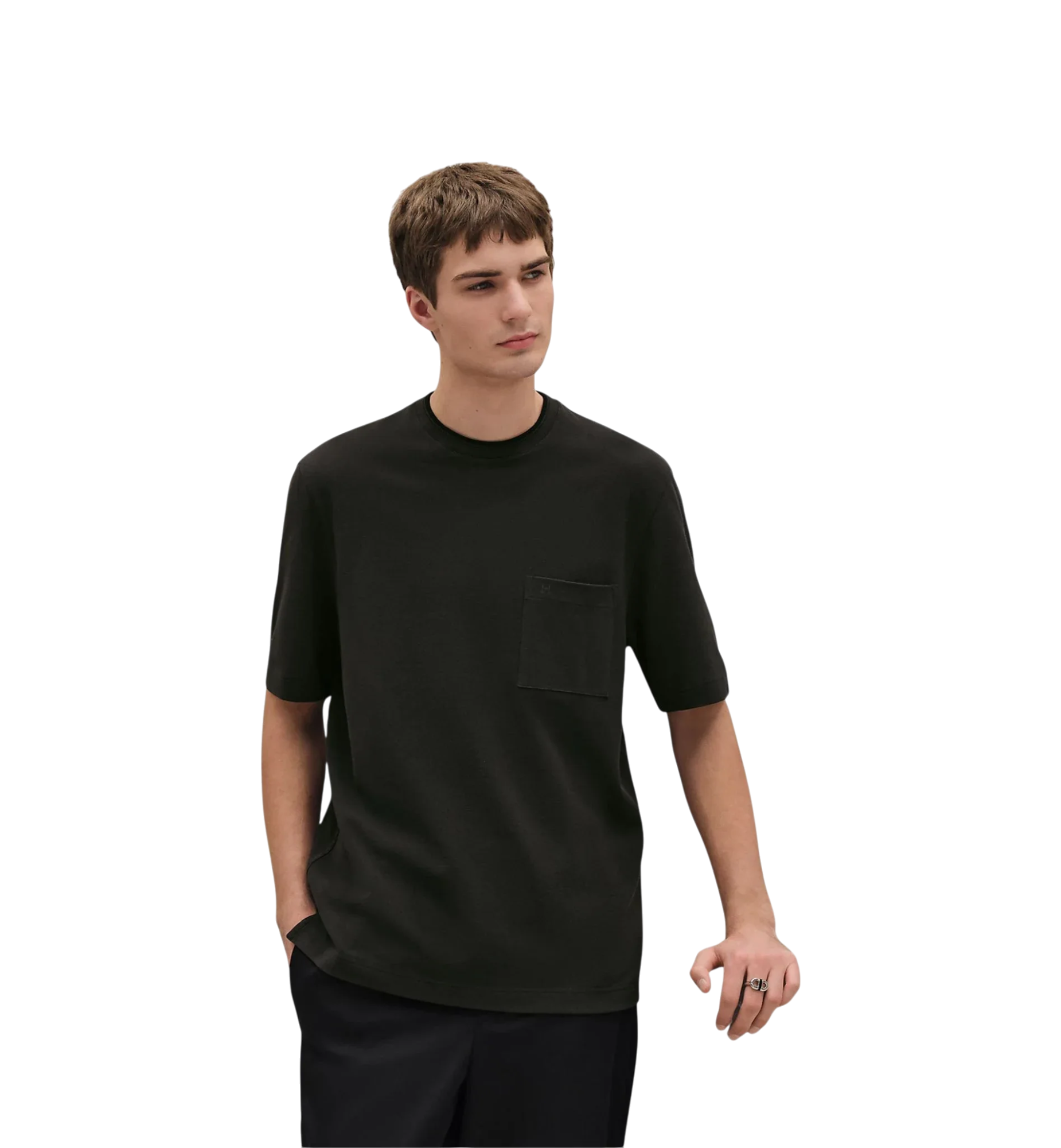 Hermès T-shirt with "Sellier" detail Vert Chrome