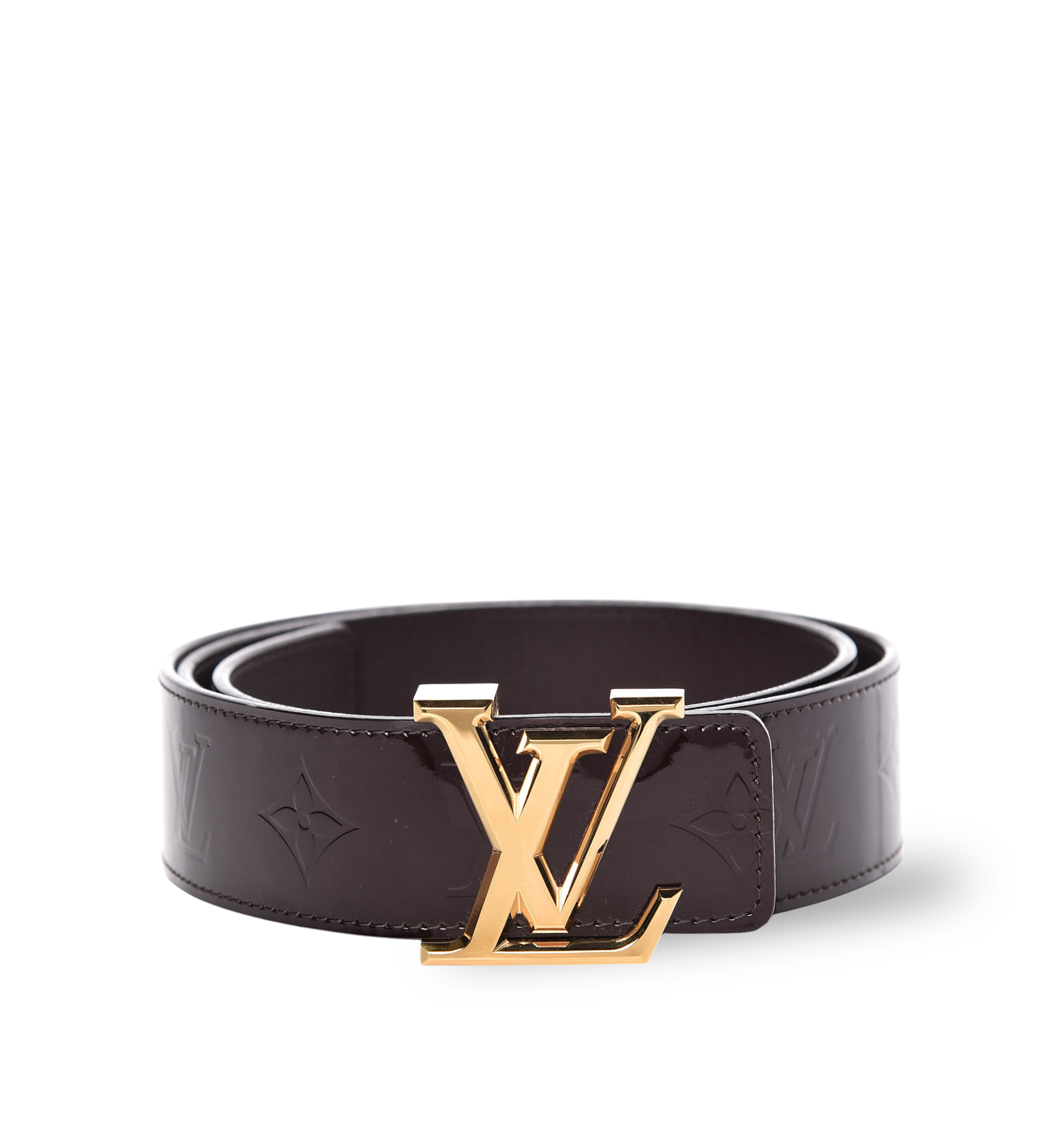 Louis Vuitton Belt Vernis Gold Wine 38