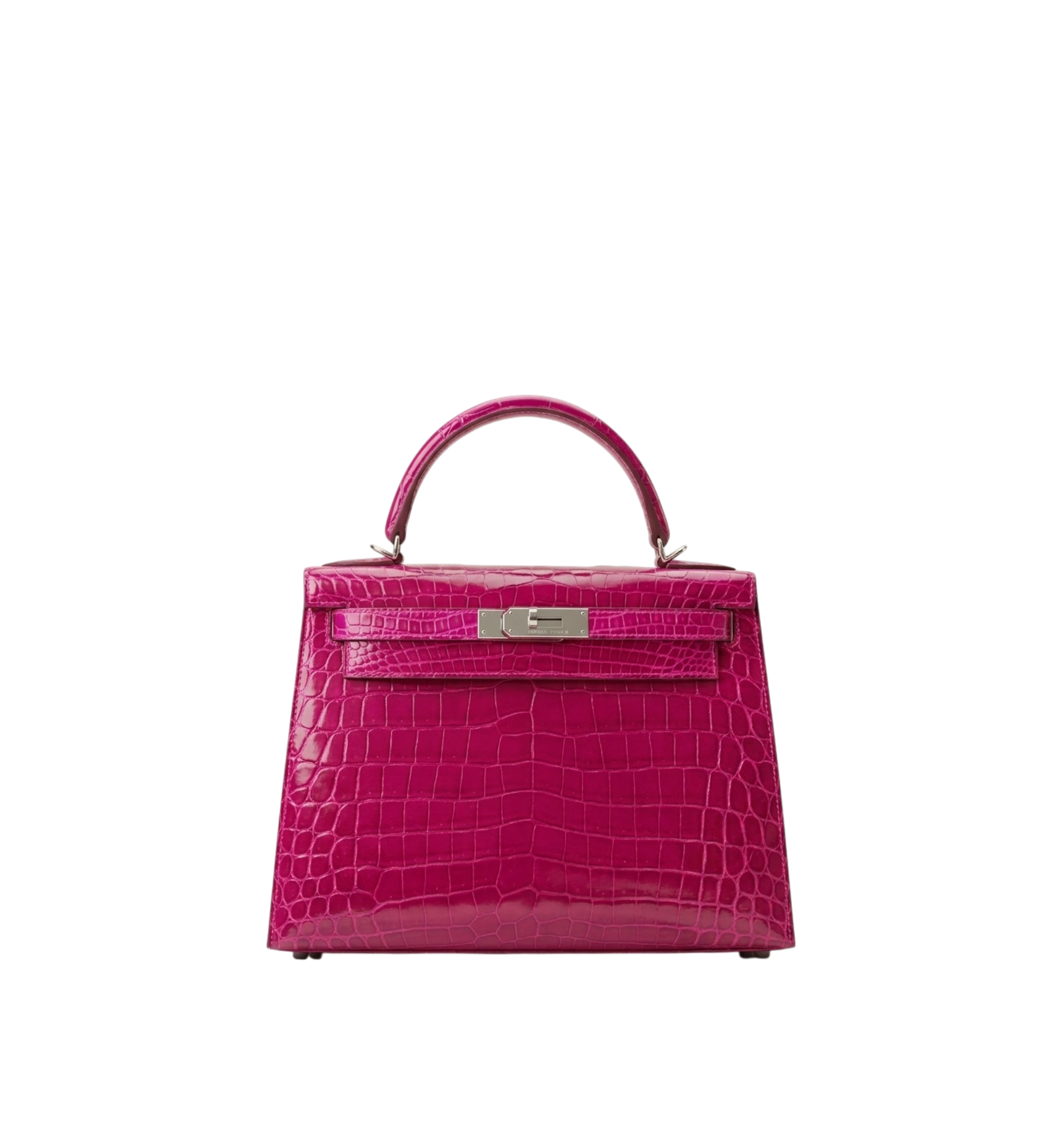 Hermès Kelly 25 Rose Pourpre (L3) Smooth Niloticus Crocodile PHW
