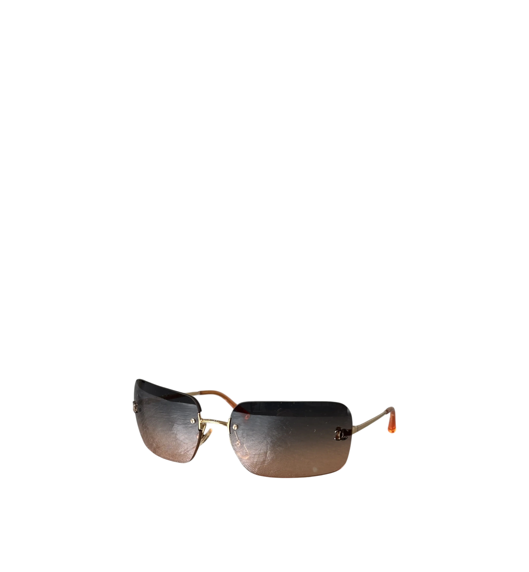 Vintage Chanel Y2K CC Rimless Sunglasses Ref. 57939298 | Retro
