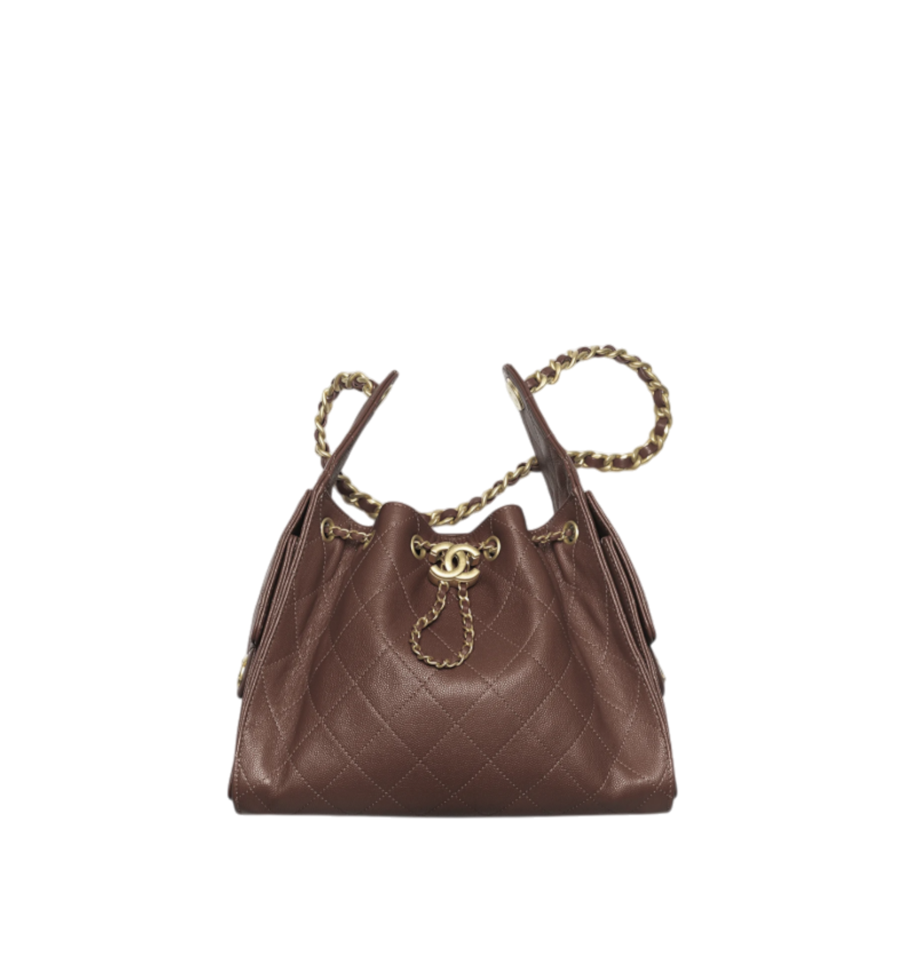Chanel 25 Small Handbag Grained Calfskin & Gold-Tone Metal Brown