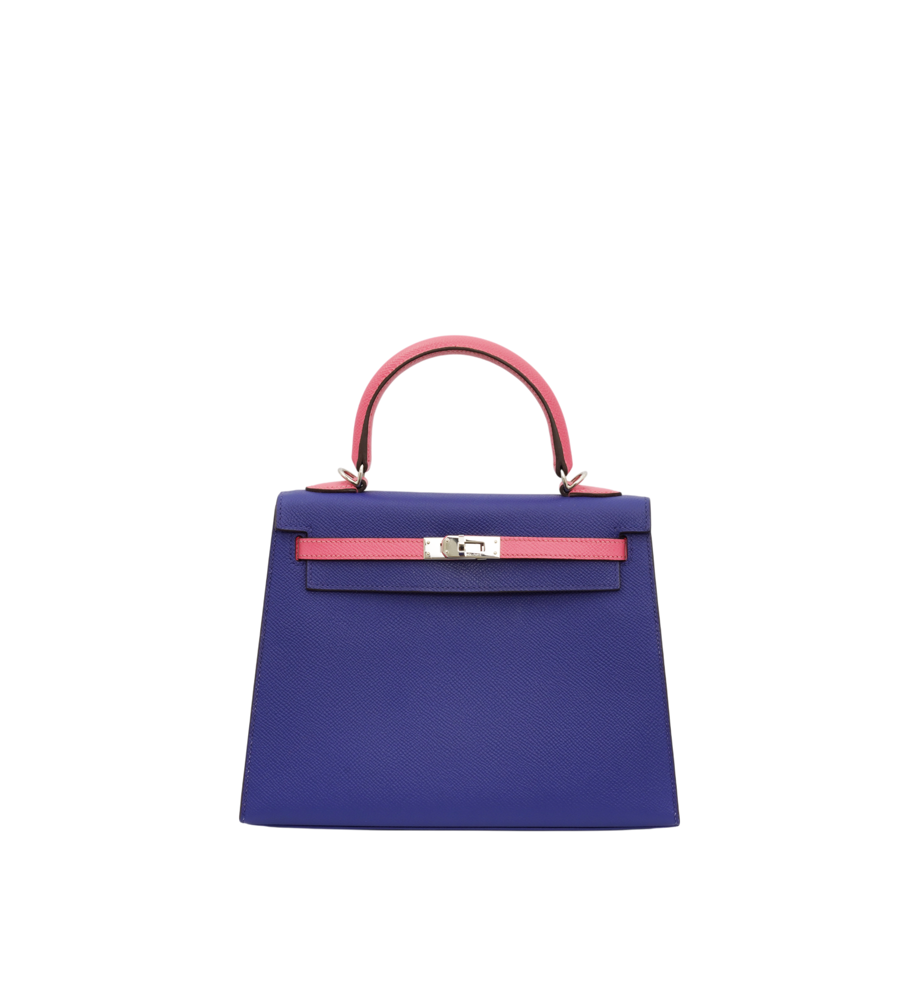 Hermès kelly 25 Bleu Électrique (7T) & Rose Azalée (8W) Epsom Leather PHW
