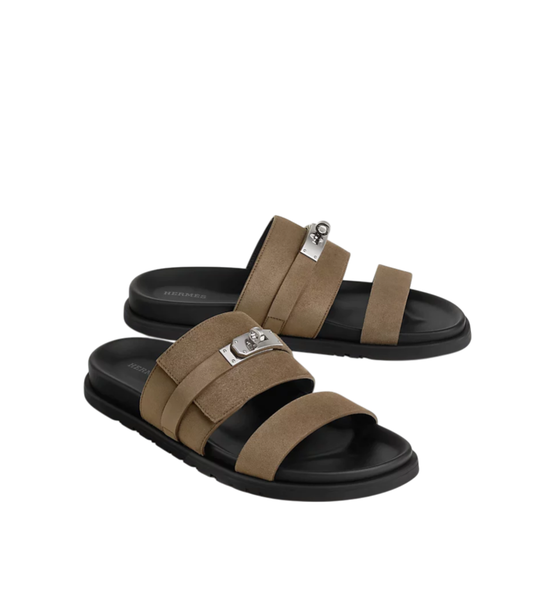 Hermès Jackson sandals in Etoupe PHW