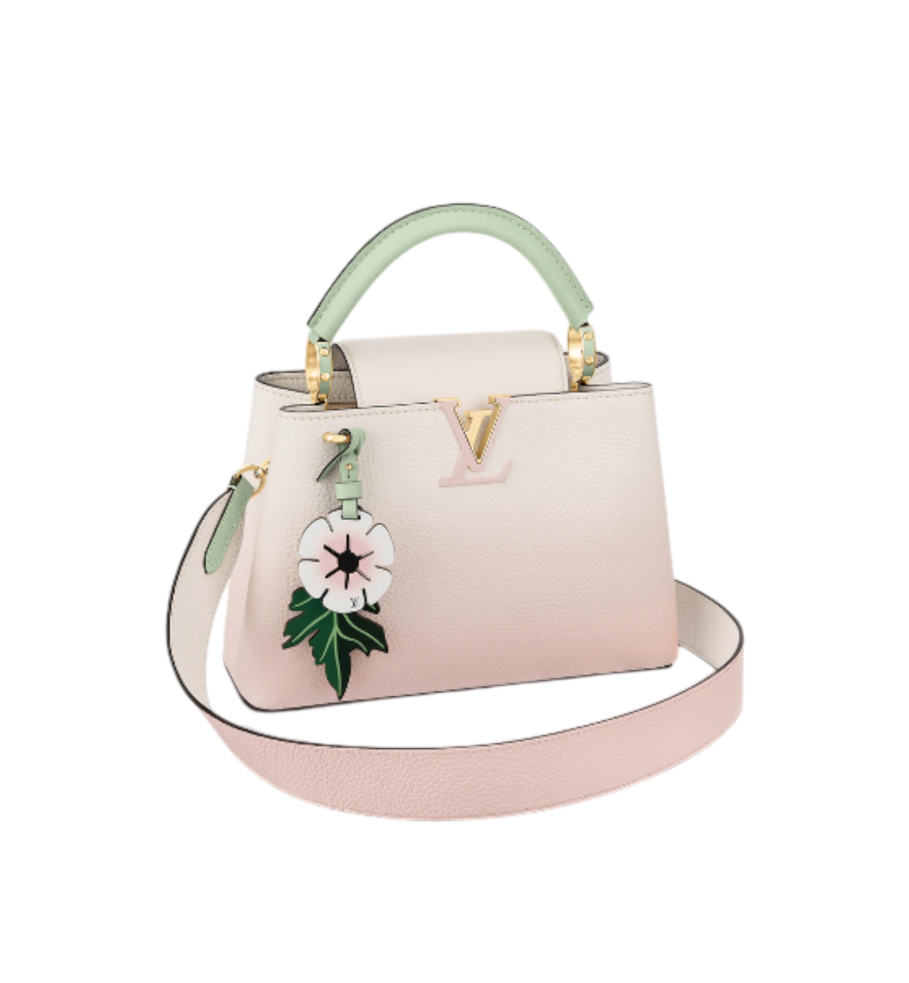 Louis Vuitton Taurillon Gradient Capucines BB Creme Rose Jade