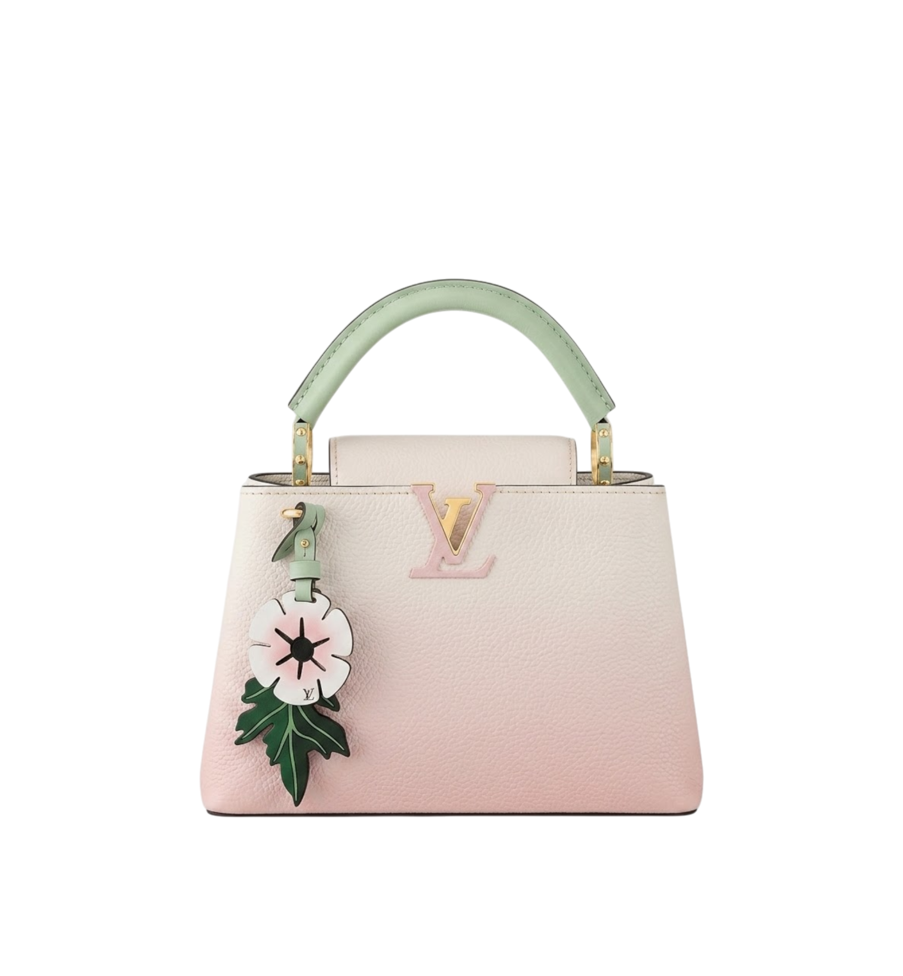 Louis Vuitton Taurillon Gradient Capucines BB Creme Rose Jade