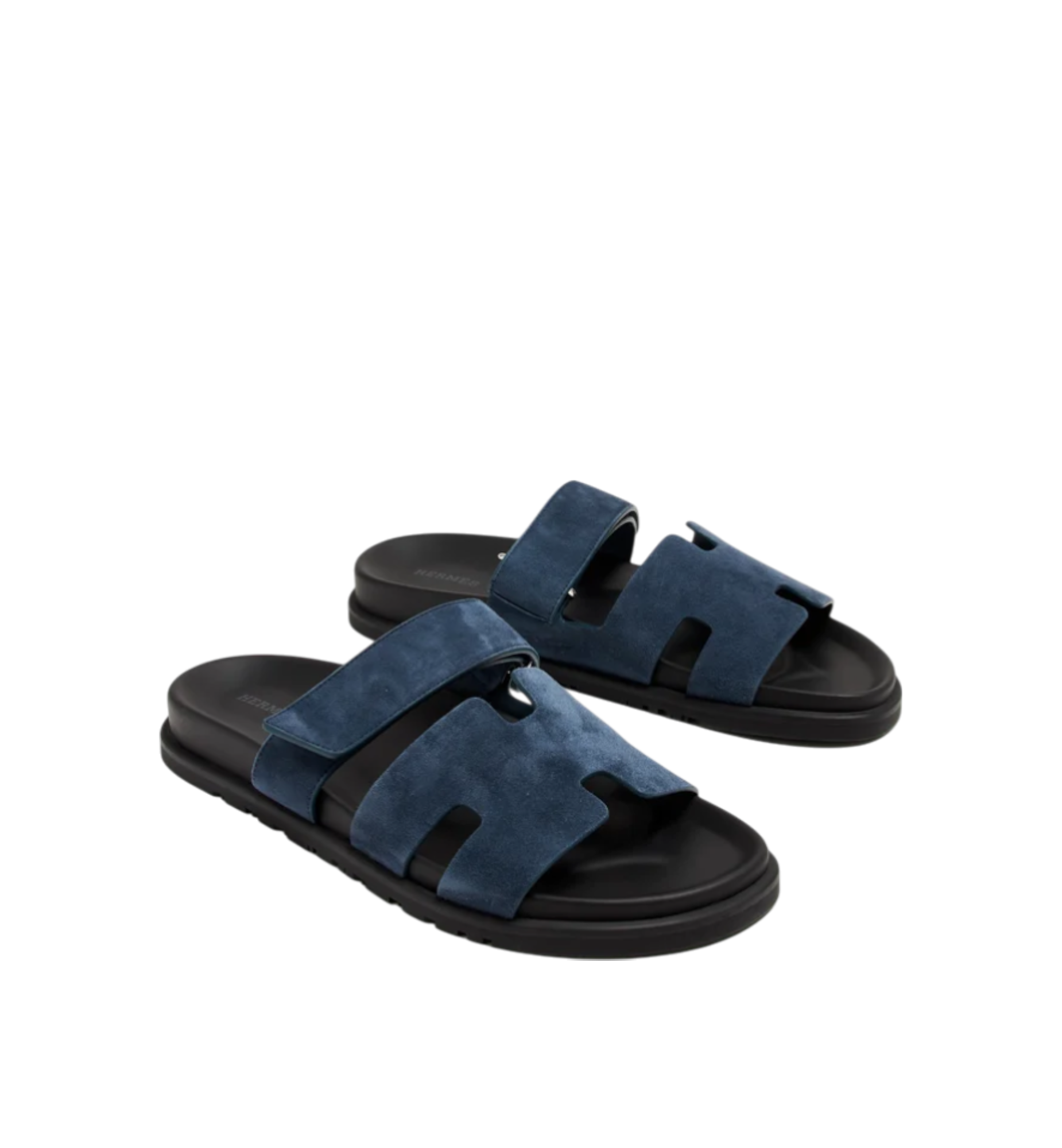 Hermès Chypre Sandal Suede Bleu Turquin