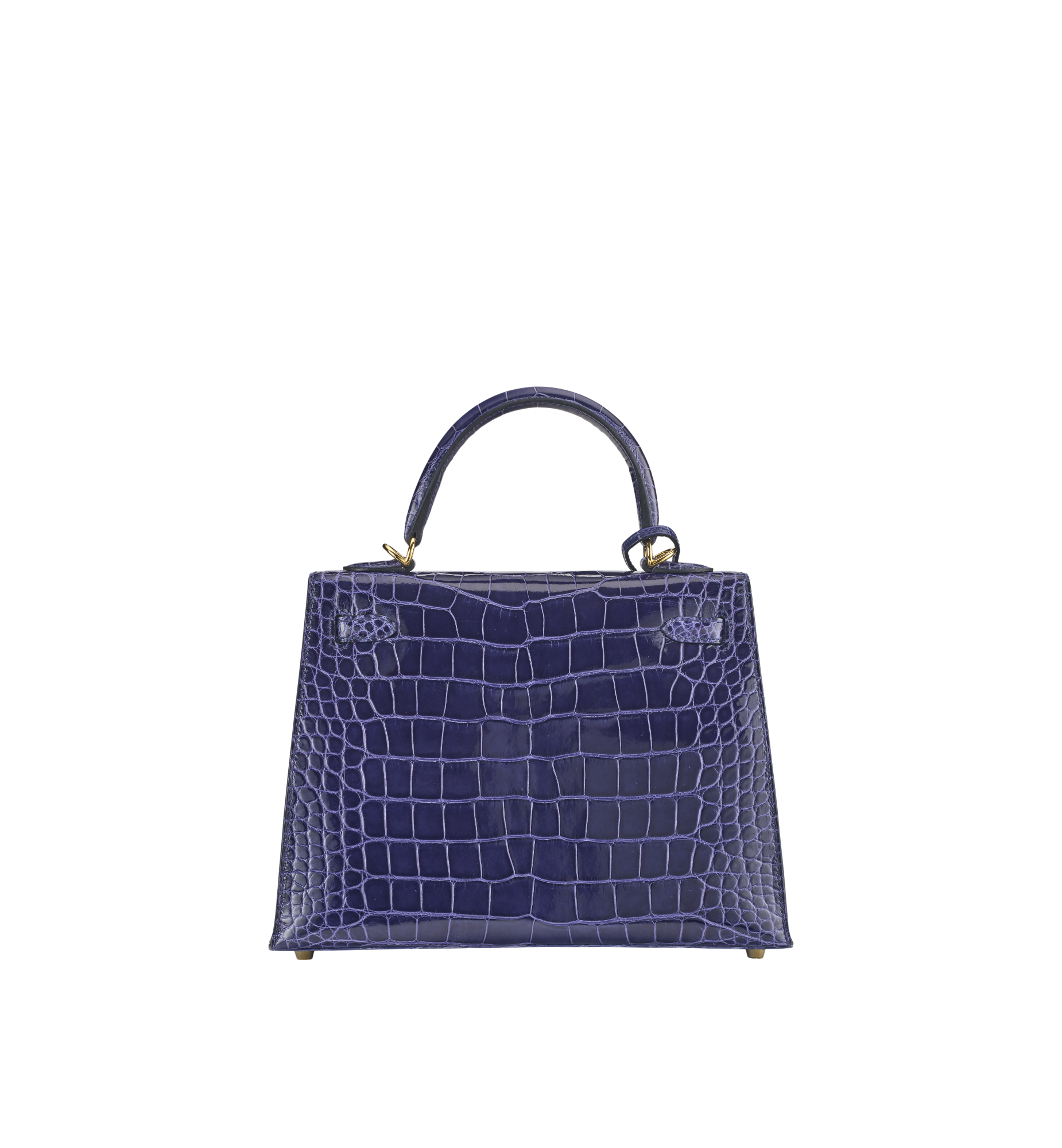 Hermès Kelly 25 Sellier Alligator Blue Encre GHW