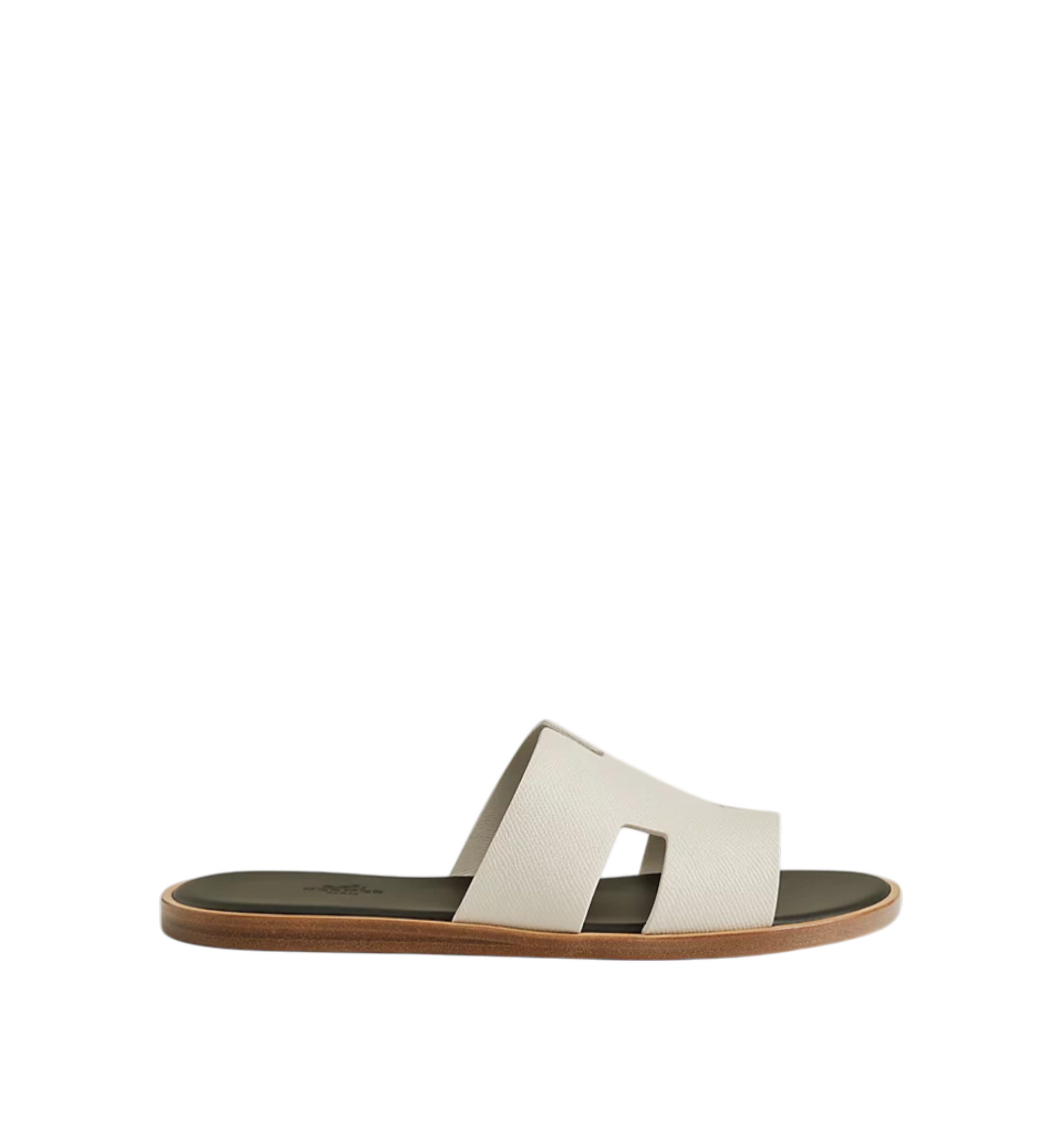 Hermès Izmir Sandal Beige Glaise | Vert Forêt
