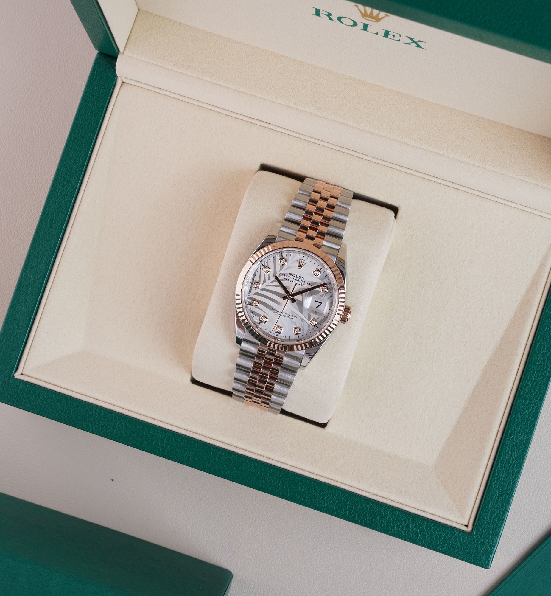 Rolex Datejust 36 Ref. 126231 | Steel & Rose Gold Palm Dial