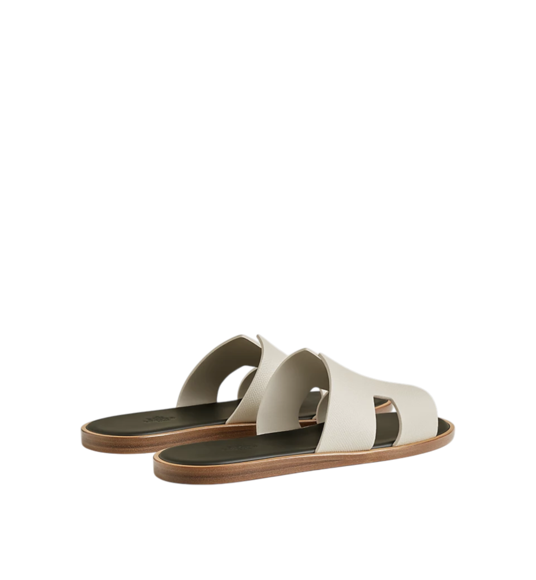 Hermès Izmir Sandal Beige Glaise | Vert Forêt