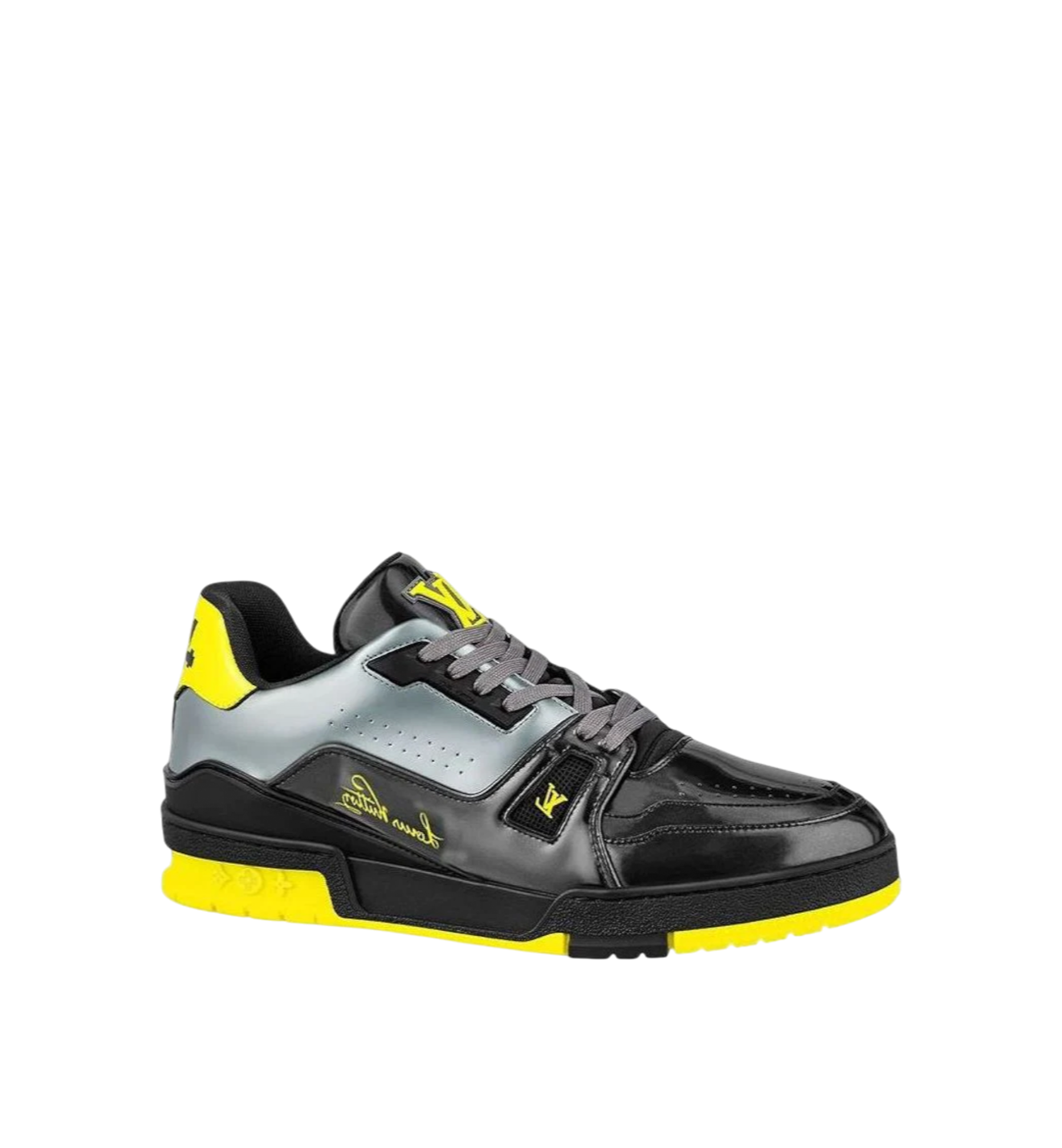 Louis Vuitton Sneaker #54 Black Yellow Men