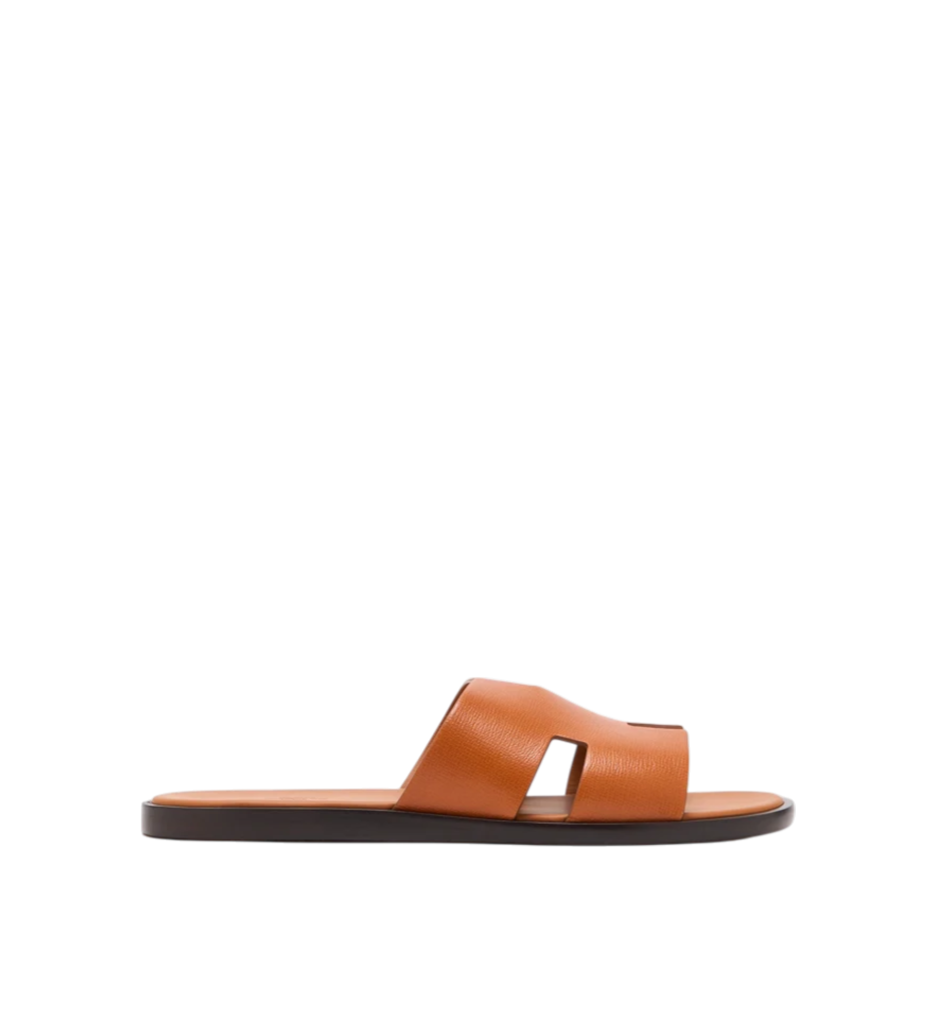 Hermès Izmir Marron Glaise Boarded Goatskin Sandals