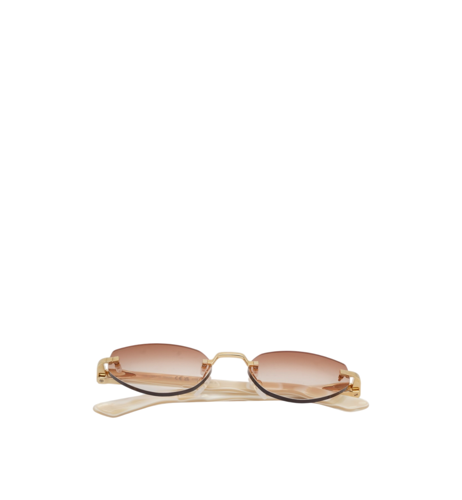 Cartier Sunglasses CT0609O-003 White Acetates Brown Lens
