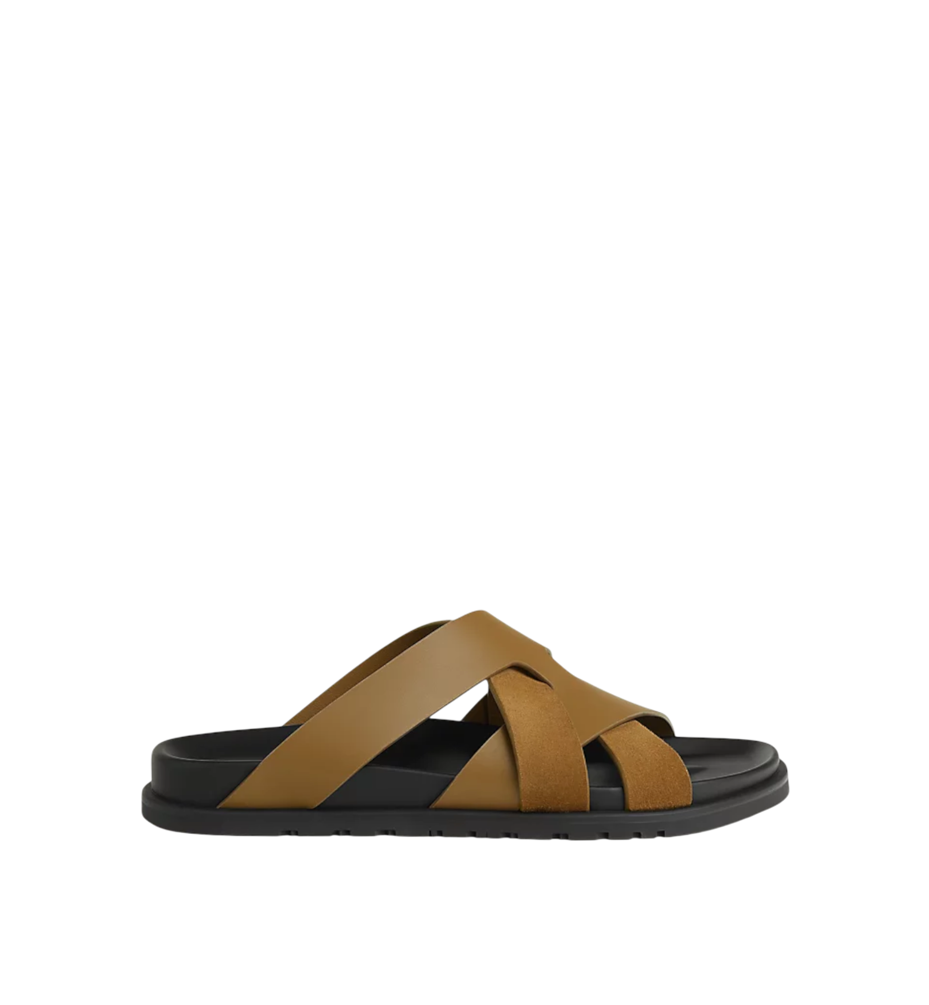 Hermès Kazimir sandal brun fumé calfskin and suede goatskin