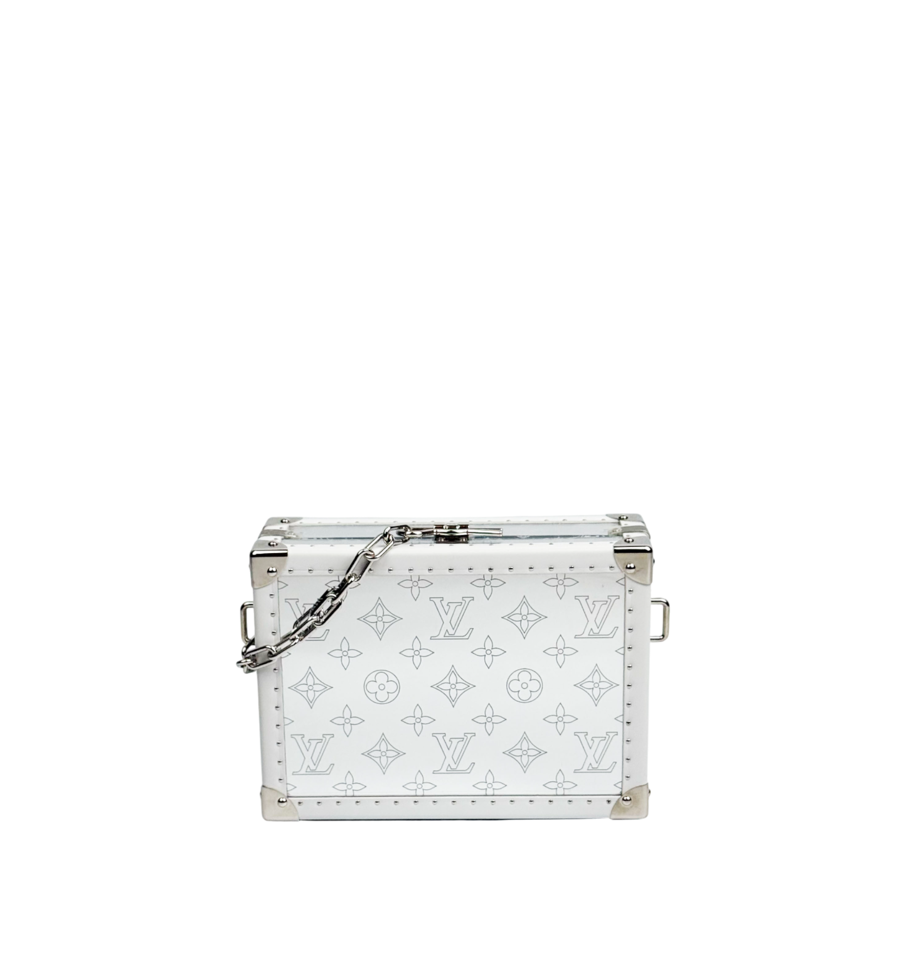 Louis Vuitton White Mirror Monogram Trunk
